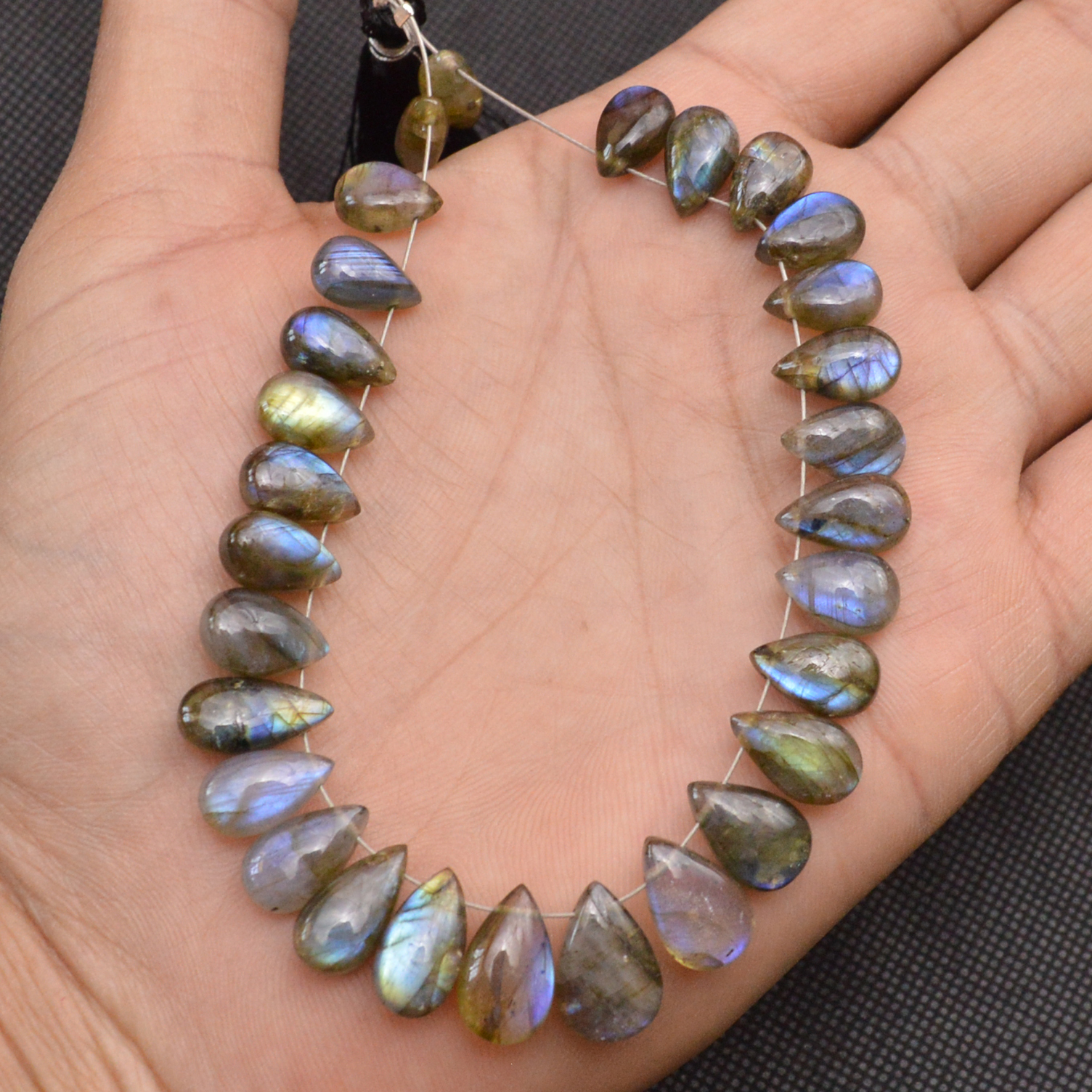 29 Pcs 112 Cts Natural Labradorite Side Drill Tear Drop Briolette Healing Crystal 12x8 9x5mm 18672