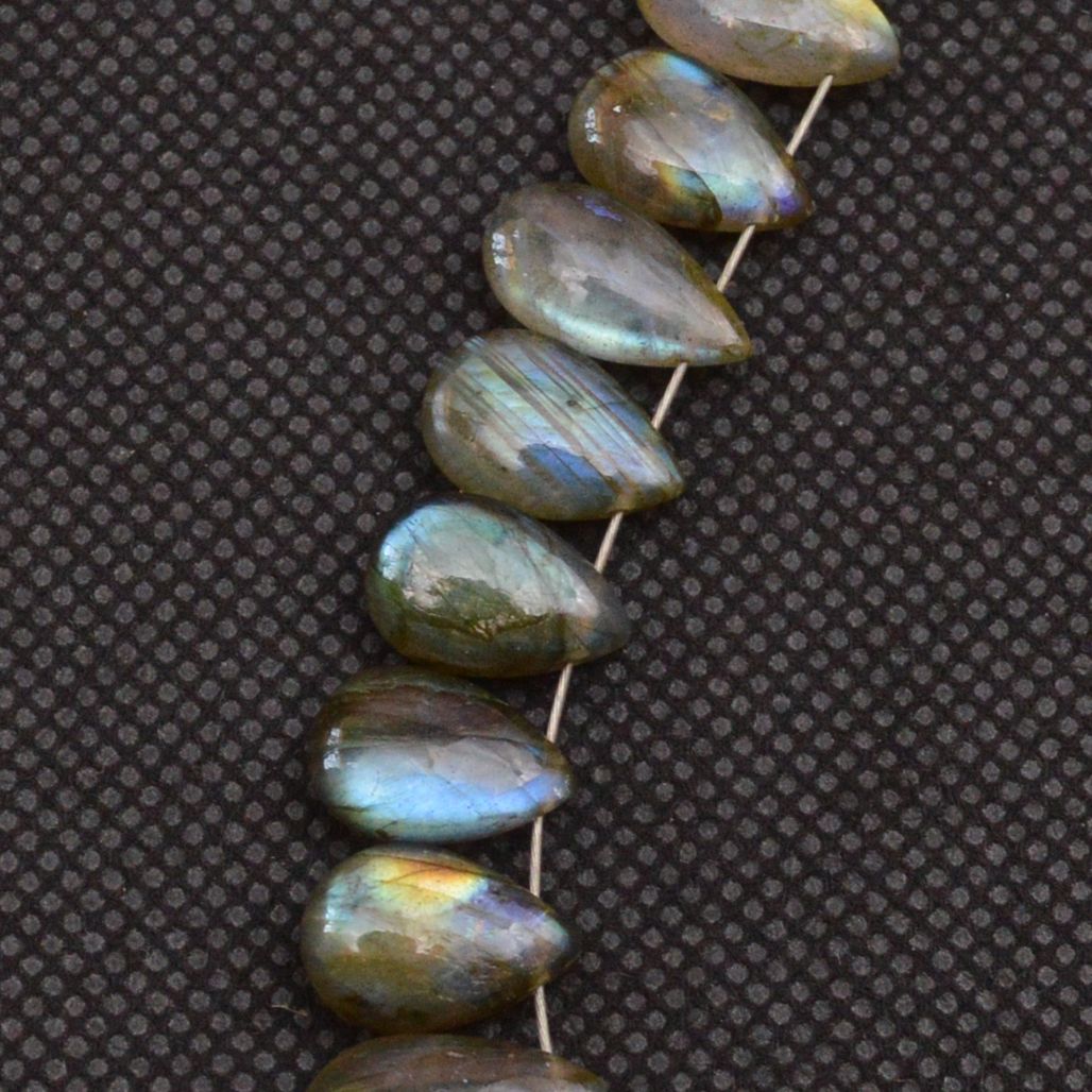 29 Pcs 99 Cts Natural Labradorite Side Drill Tear Drop Briolette Healing Crystal 12x6 10x6mm 18673