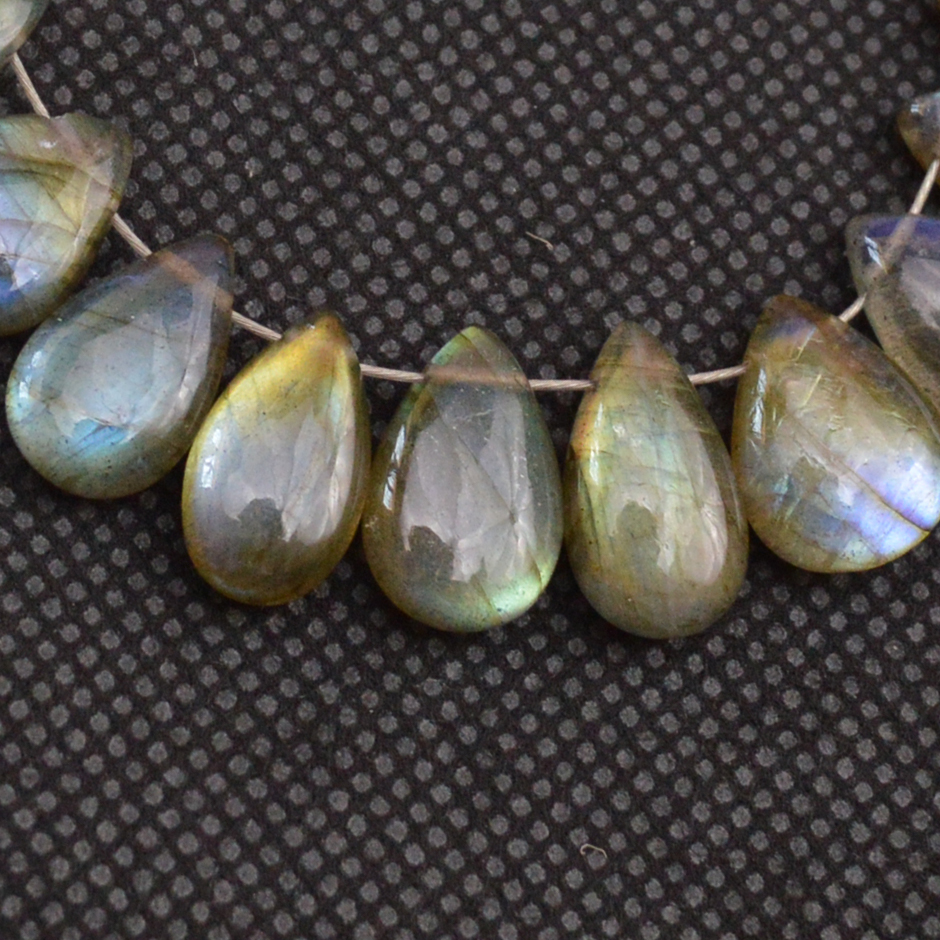 29 Pcs 99 Cts Natural Labradorite Side Drill Tear Drop Briolette Healing Crystal 12x6 10x6mm 18673