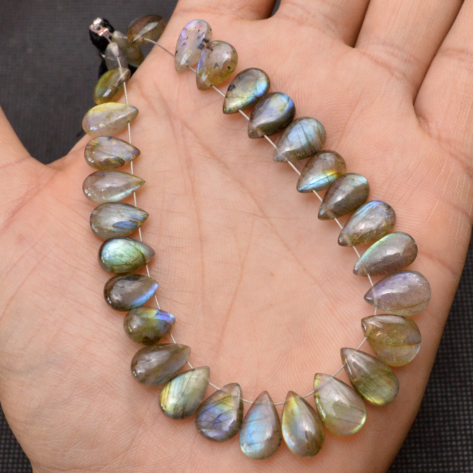 29 Pcs 99 Cts Natural Labradorite Side Drill Tear Drop Briolette Healing Crystal 12x6 10x6mm 18673