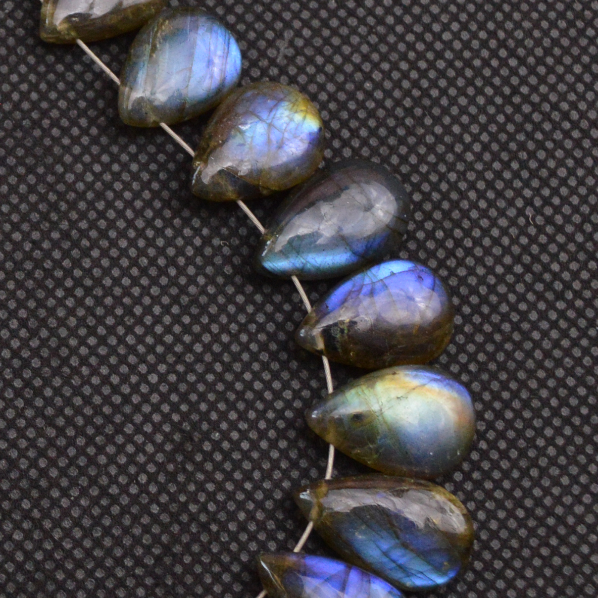 24 Pcs 160 Cts Natural Labradorite Side Drill Tear Drop Briolette Healing Crystal 16x9 13x8mm 18674