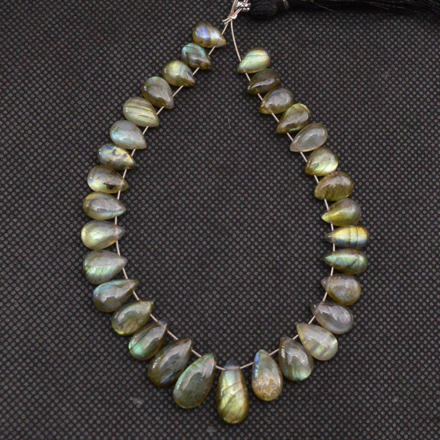 32 Pcs 76 Cts Natural Labradorite Side Drill Tear Drop Briolette Healing Crystal 13x6 7x4mm 18677