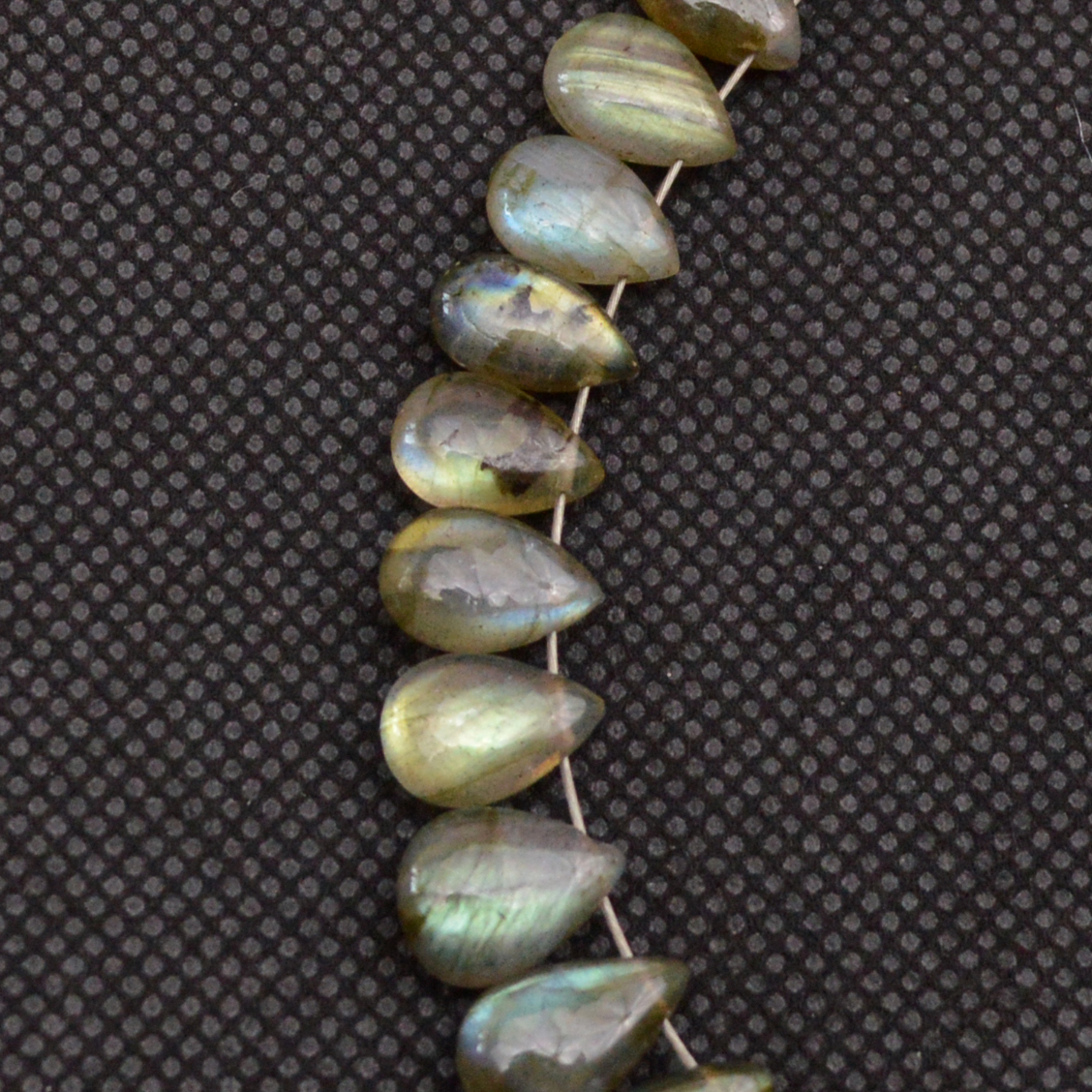 32 Pcs 76 Cts Natural Labradorite Side Drill Tear Drop Briolette Healing Crystal 13x6 7x4mm 18677