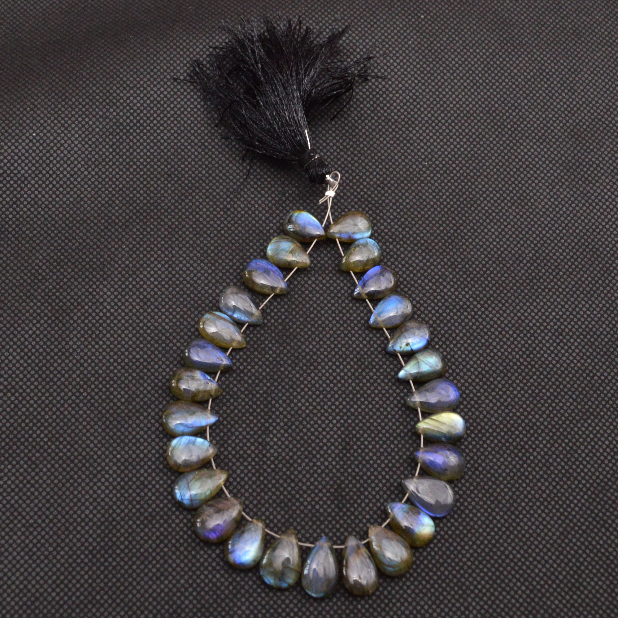 27 Pcs 95 Cts Natural Labradorite Side Drill Tear Drop Briolette Healing Crystal 11x6 9x6mm 18679