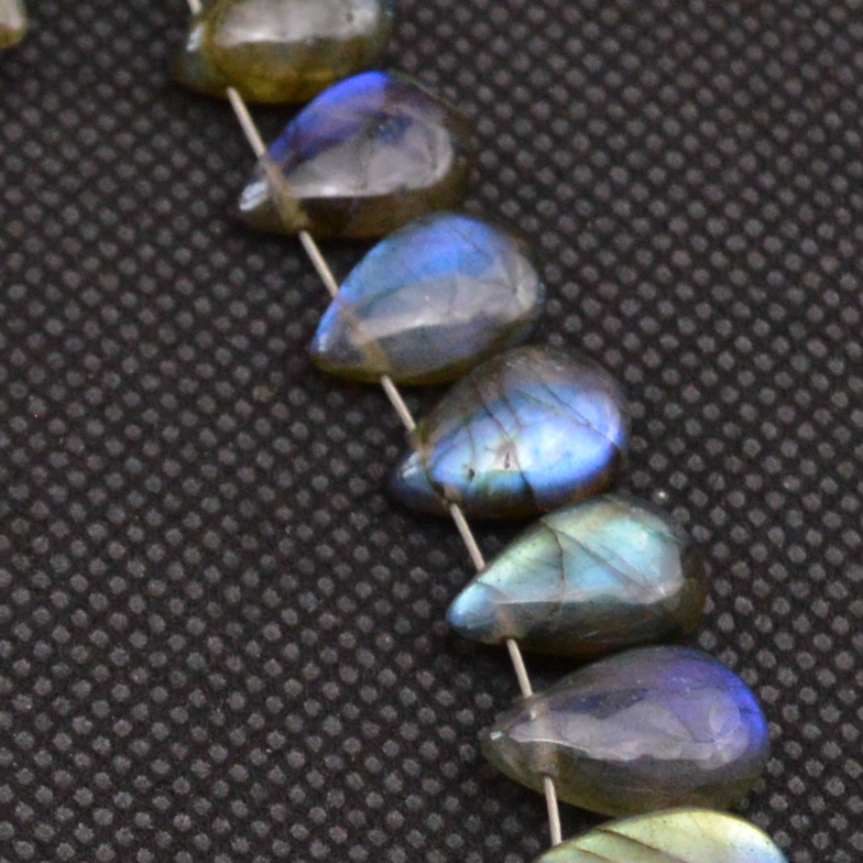27 Pcs 95 Cts Natural Labradorite Side Drill Tear Drop Briolette Healing Crystal 11x6 9x6mm 18679