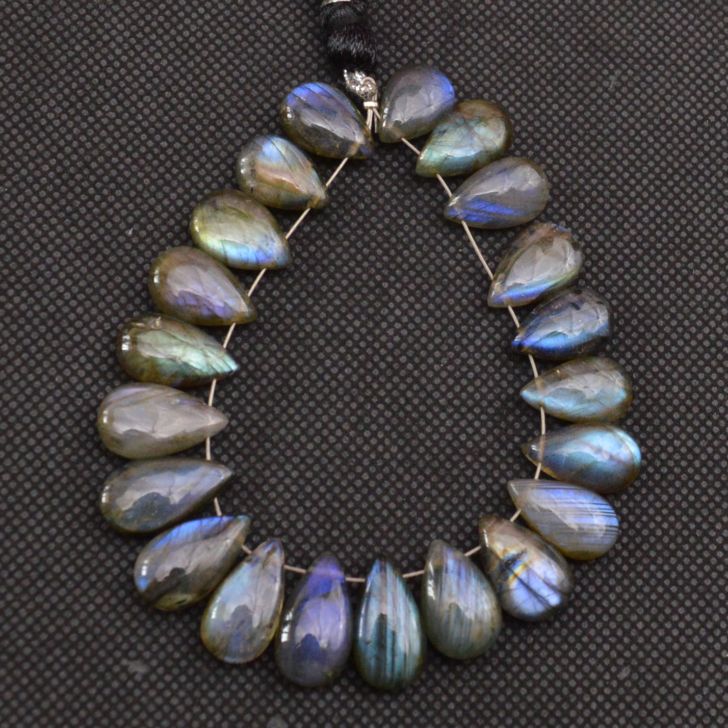 21 Pcs 121 Cts Natural Labradorite Side Drill Tear Drop Briolette Healing Crystal 15x7 11x7mm 18684