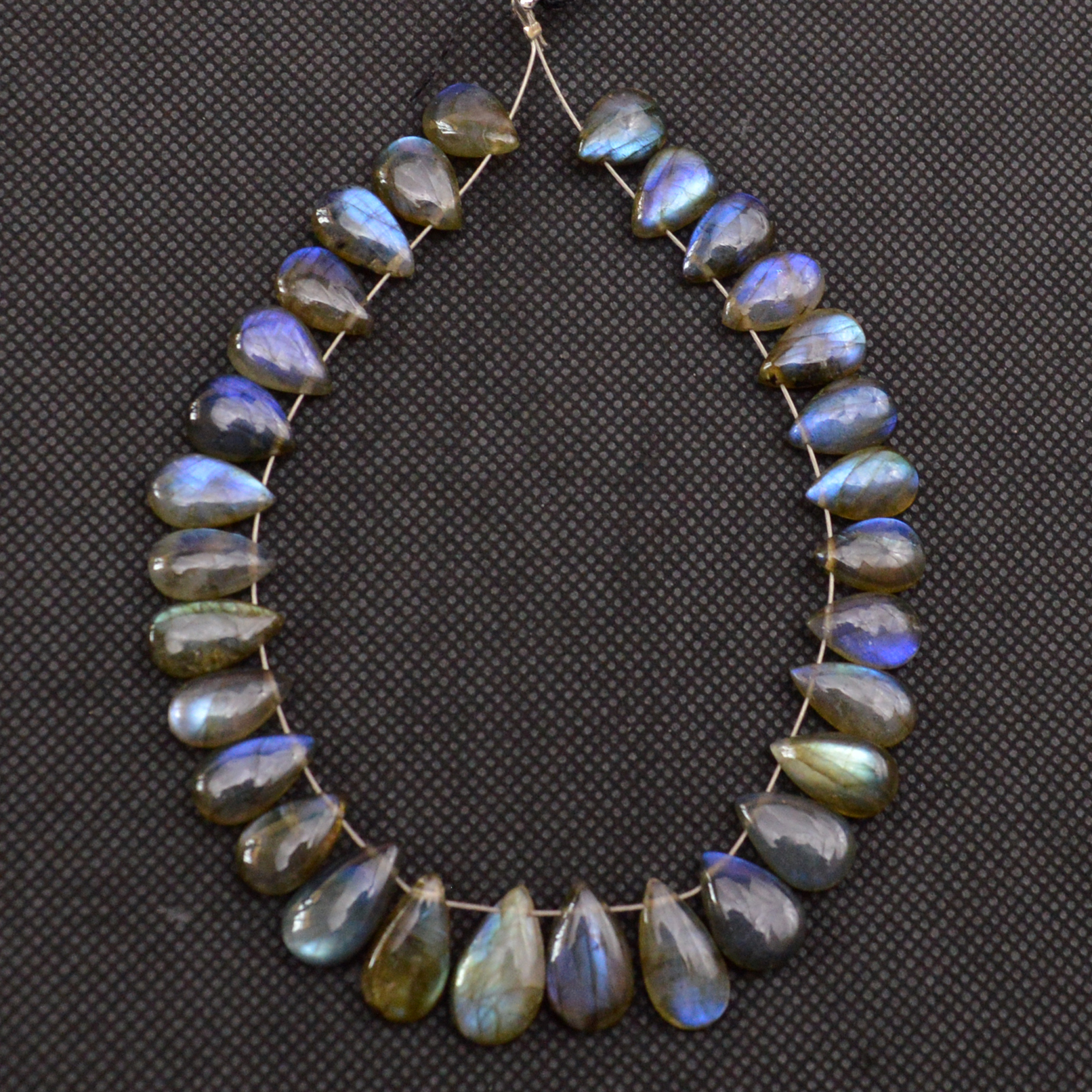30 Pcs 104 Cts Natural Labradorite Side Drill Tear Drop Briolette Healing Crystal 12x7 9x6mm 18685