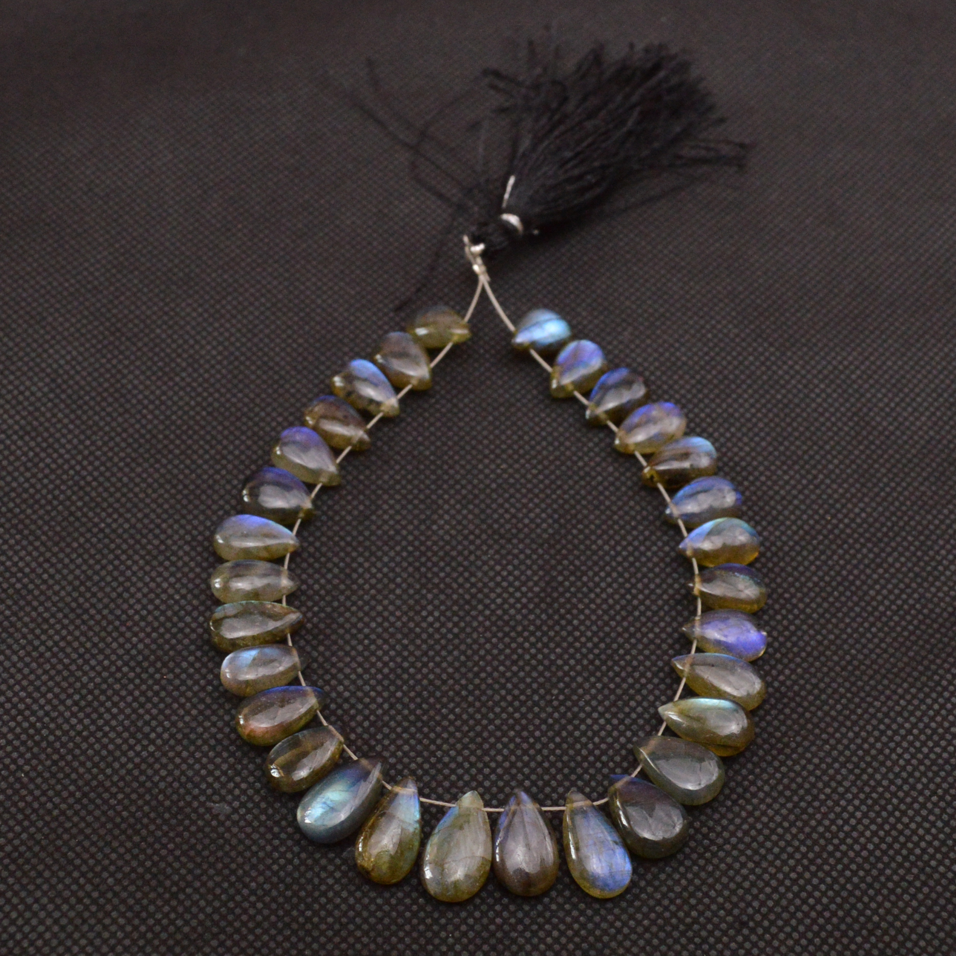 30 Pcs 104 Cts Natural Labradorite Side Drill Tear Drop Briolette Healing Crystal 12x7 9x6mm 18685
