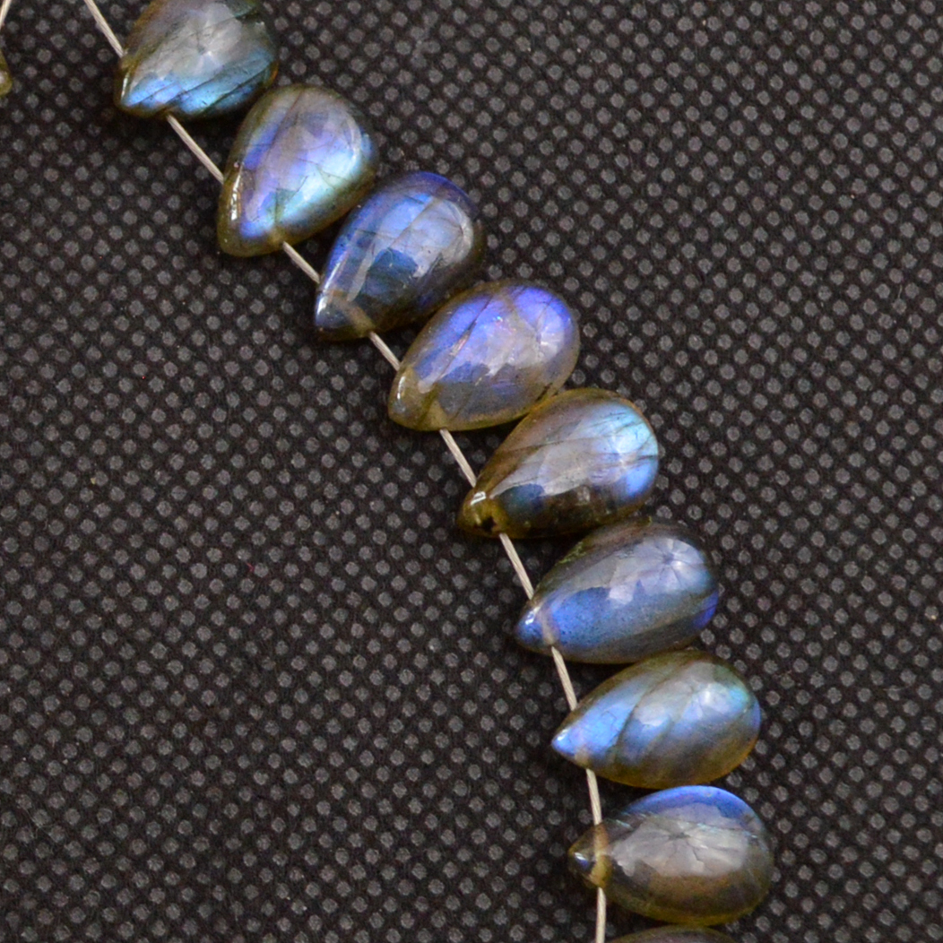 30 Pcs 104 Cts Natural Labradorite Side Drill Tear Drop Briolette Healing Crystal 12x7 9x6mm 18685