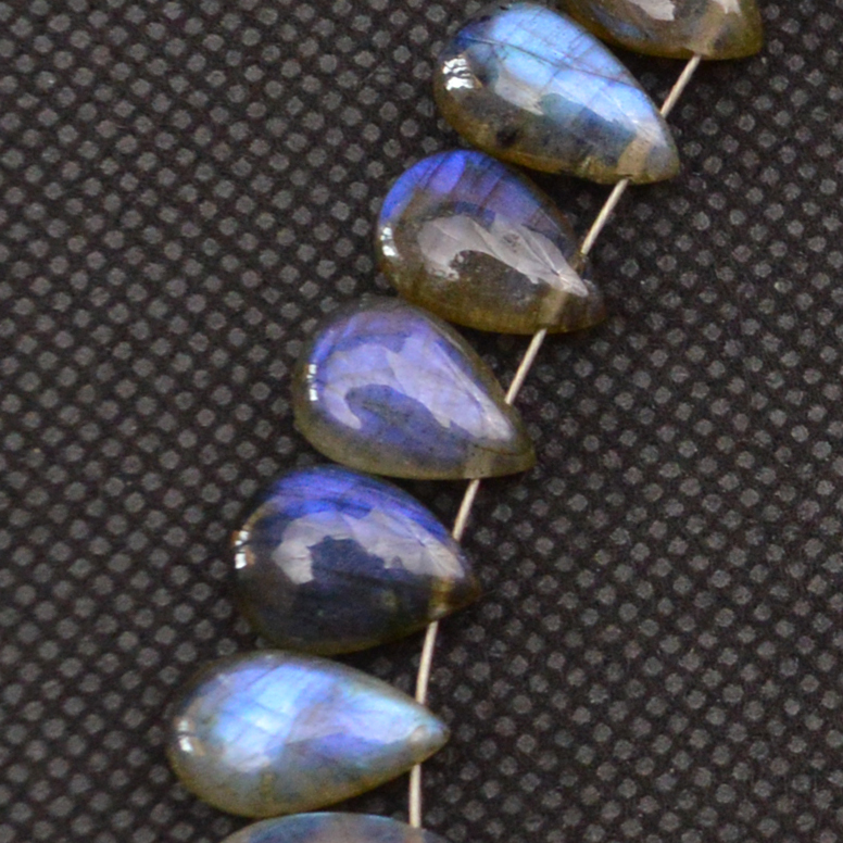30 Pcs 104 Cts Natural Labradorite Side Drill Tear Drop Briolette Healing Crystal 12x7 9x6mm 18685