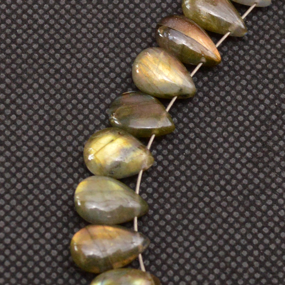 30 Pcs 100 Cts Natural Labradorite Side Drill Tear Drop Briolette Healing Crystal 10x9 9x6mm 18687