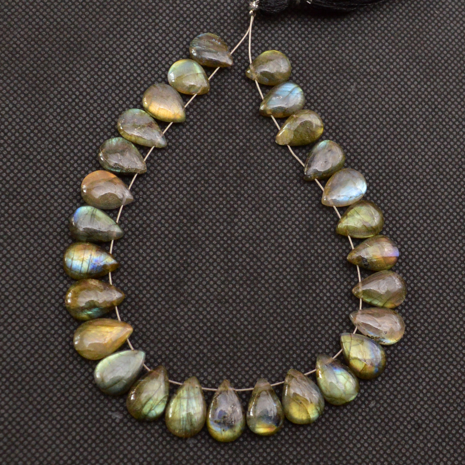 27 Pcs 111 Cts Natural Labradorite Side Drill Tear Drop Briolette Healing Crystal 12x7 x10x7mm 18689