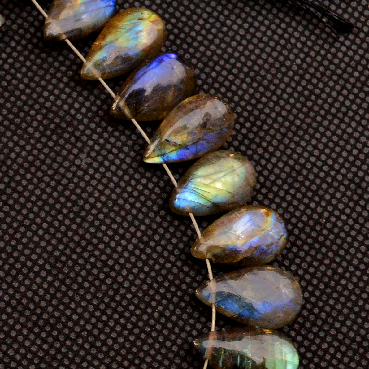 25 Pcs 126 Cts Natural Labradorite Side Drill Briolette Handmade Jewelry Supplies 18X8 14X7mm 18701