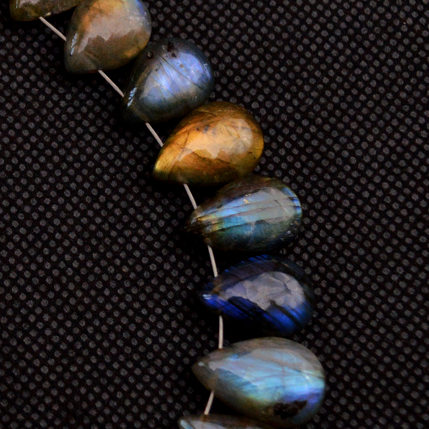 23 Pcs 171 Cts Natural Labradorite Side Drill Briolette Handmade Jewelry Supplies 19X11 11X8mm 18705