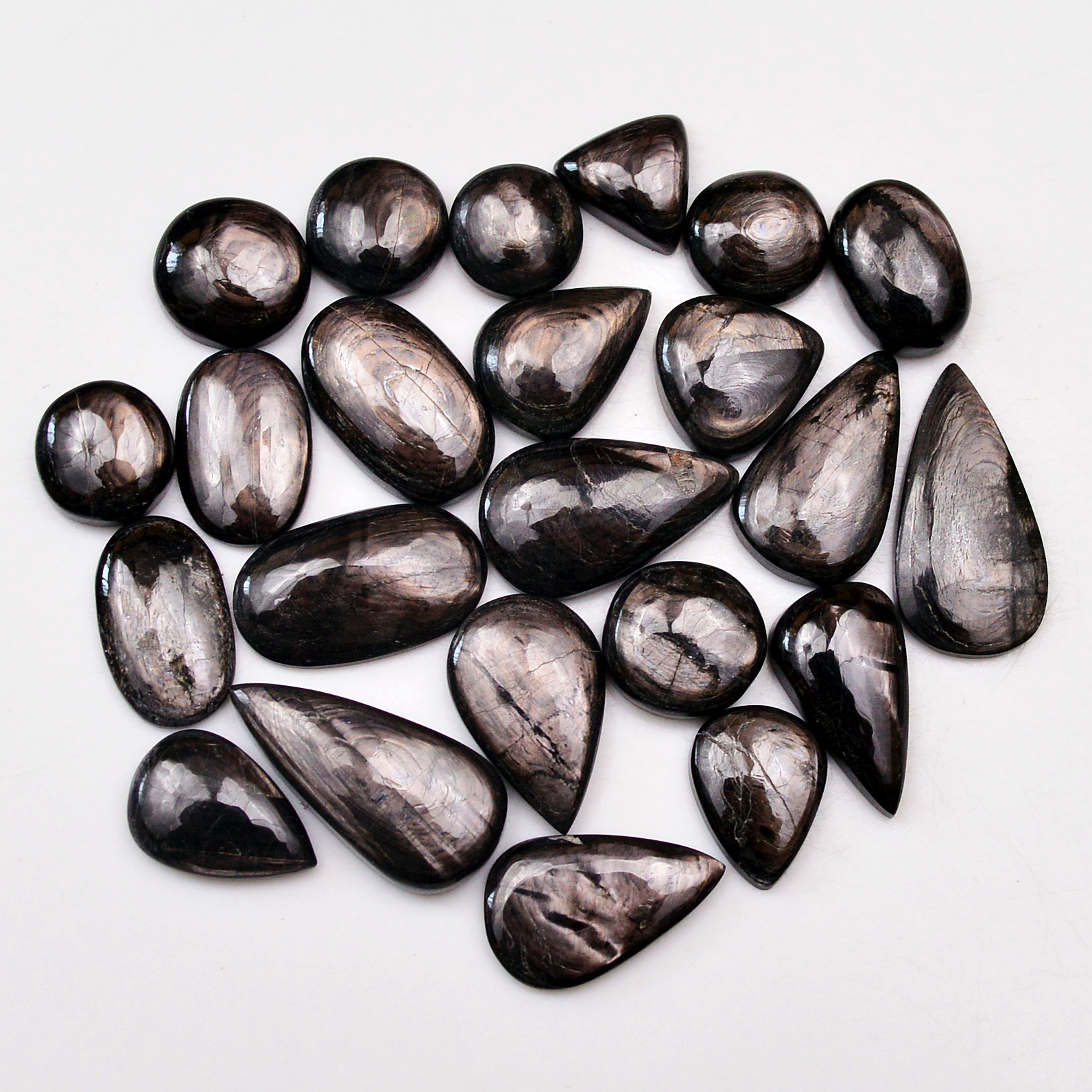 23 Pcs 150 Cts Natural Hypersthene Gemstone Cabochon Lot 22X11  10X10mm 18923