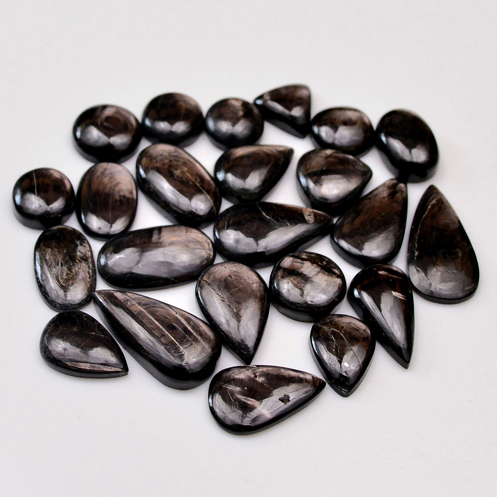 23 Pcs 150 Cts Natural Hypersthene Gemstone Cabochon Lot 22X11  10X10mm 18923
