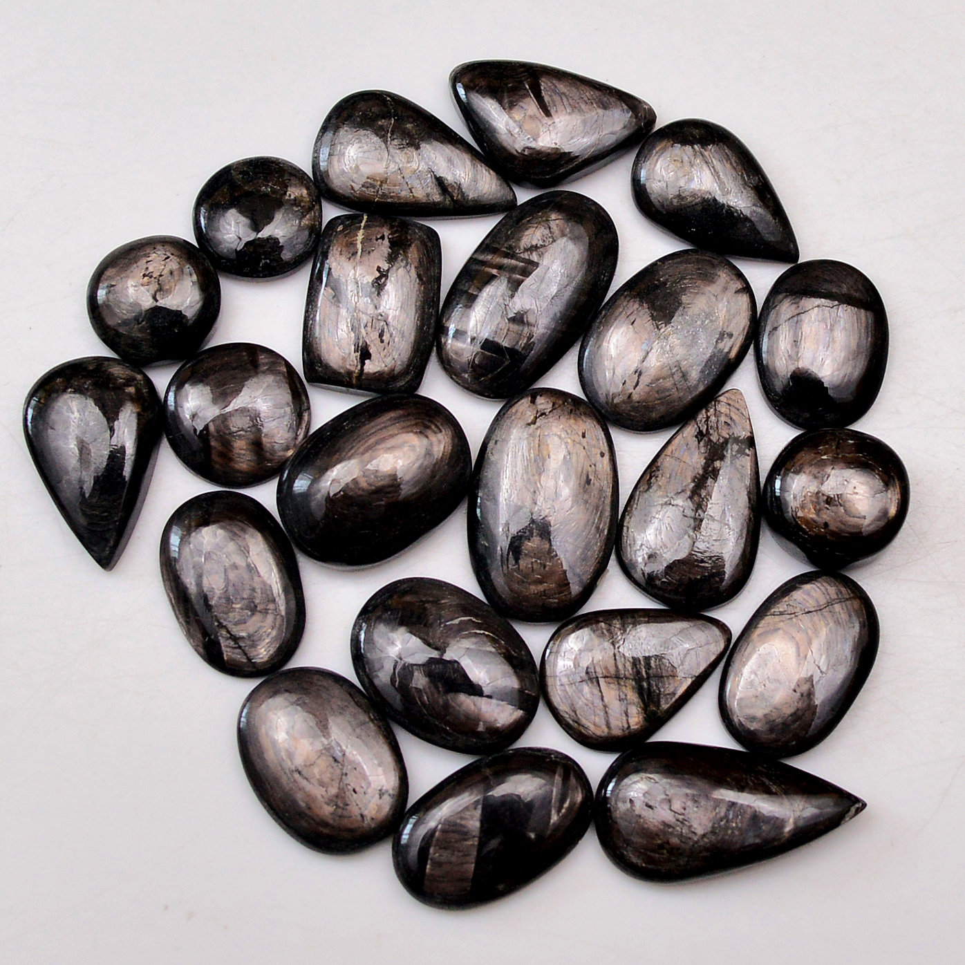 22 Pcs 143 Cts Natural Hypersthene Gemstone Cabochon Lot 20X10 10X10mm 18924