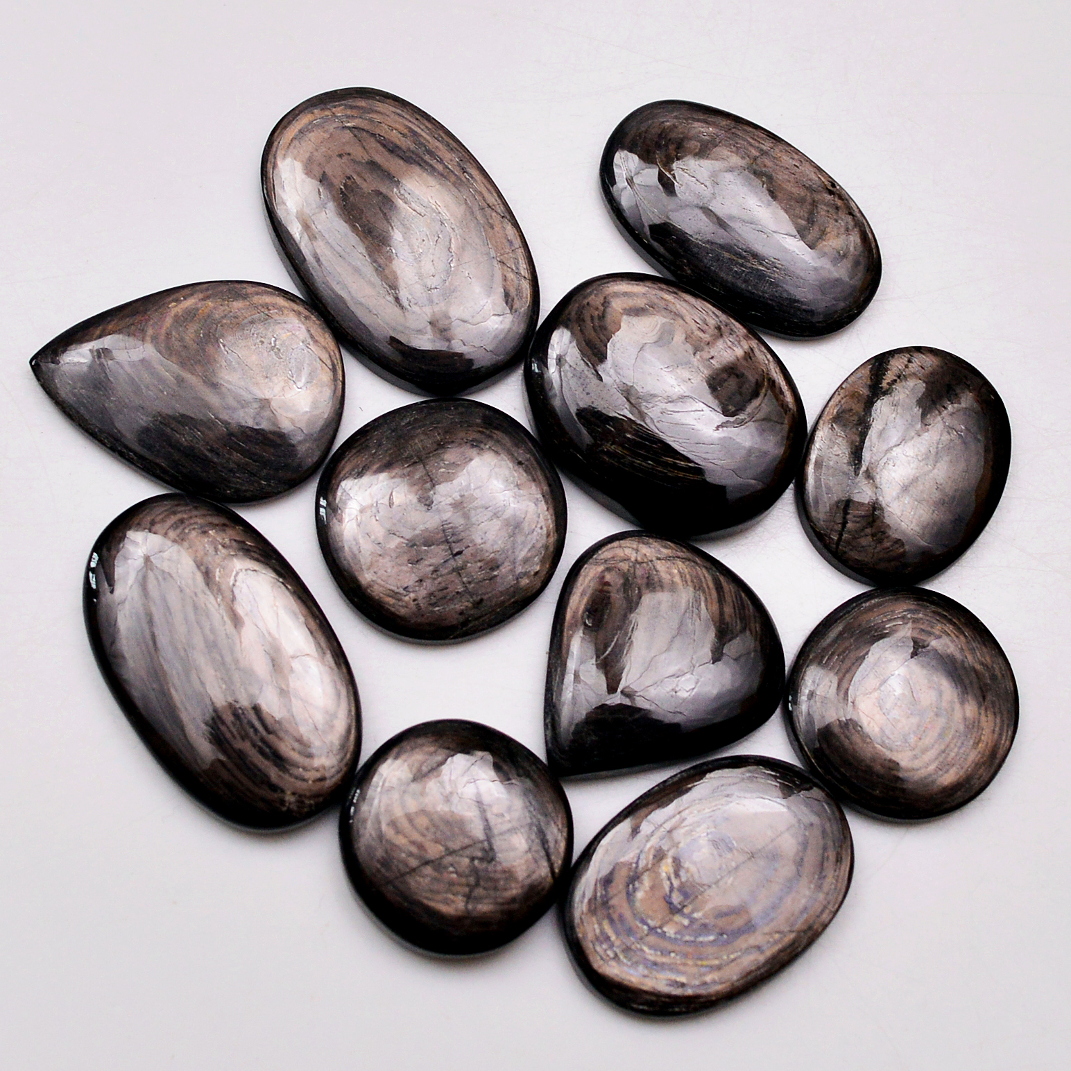 11 Pcs 214 Cts Natural Hypersthene Gemstone Cabochon Lot 28X18 18X18mm 18939