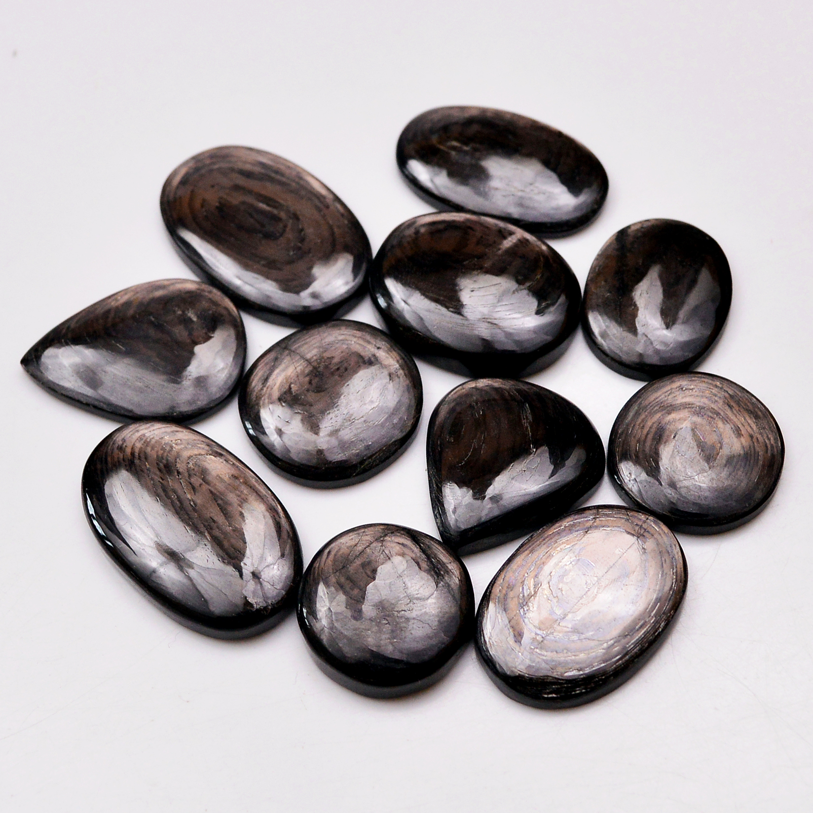 11 Pcs 214 Cts Natural Hypersthene Gemstone Cabochon Lot 28X18 18X18mm 18939