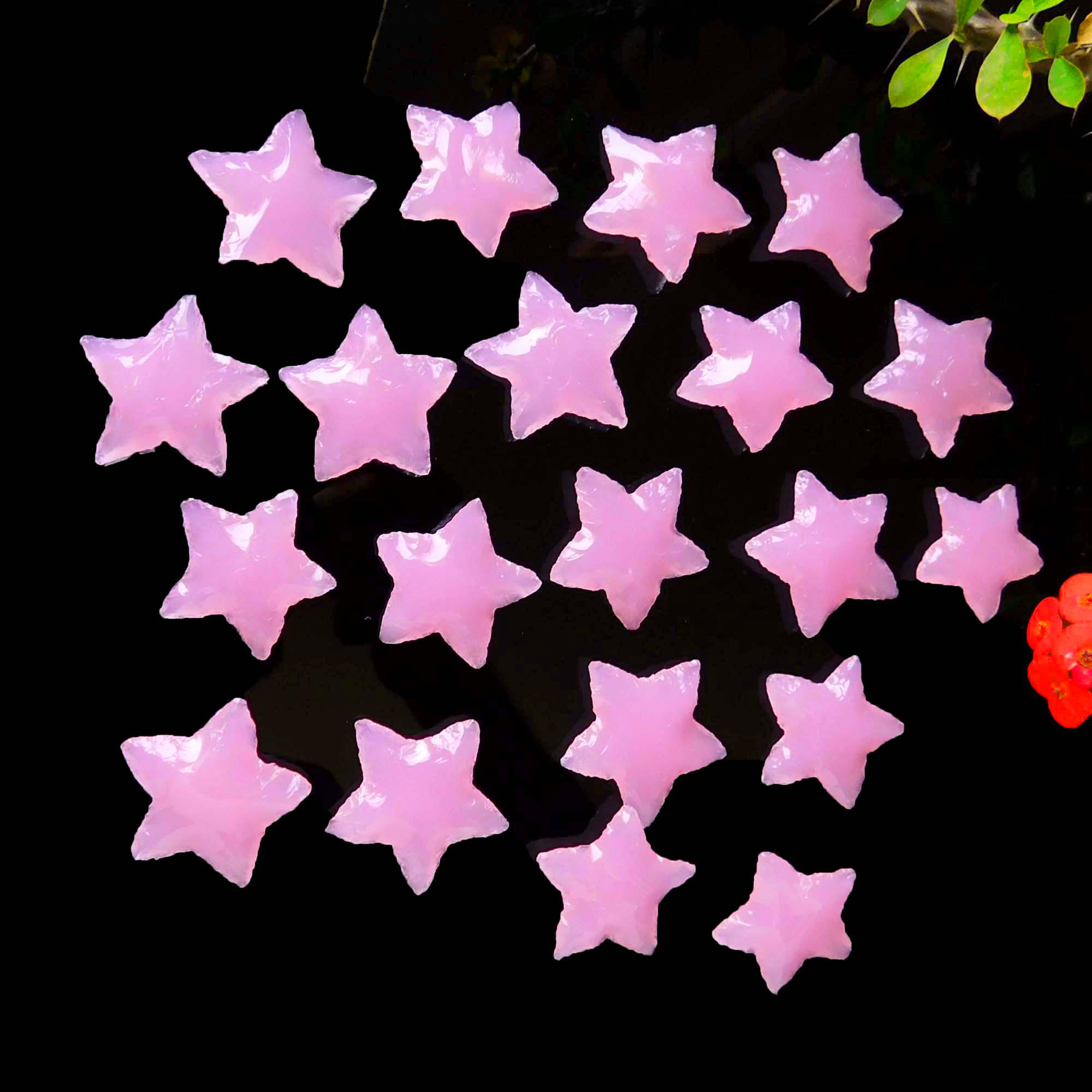 Rose Quartz Star Carving