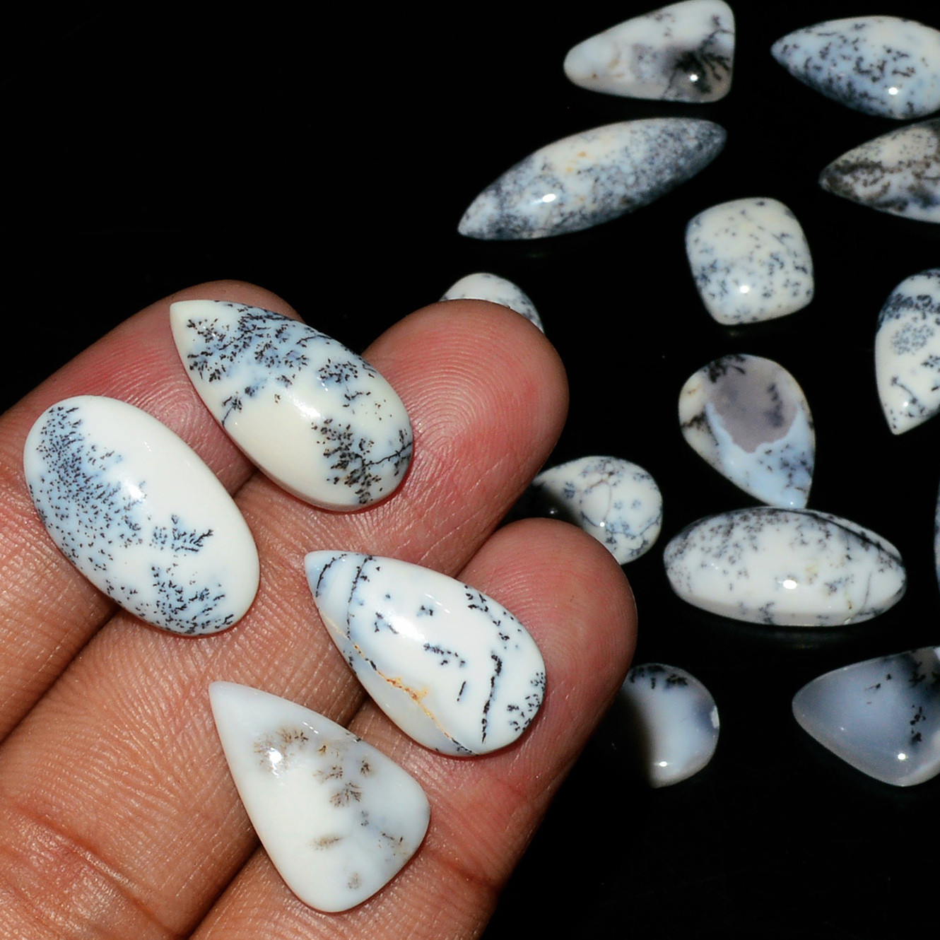 21 Piece 130Cts Natural Dendrite Agate Cabochon Gemstone lot 25x7  9x9mm 21 Piece 130Cts Natural Dendrite Agate Cabochon Gemstone lot 25x7  9x9mm 19170