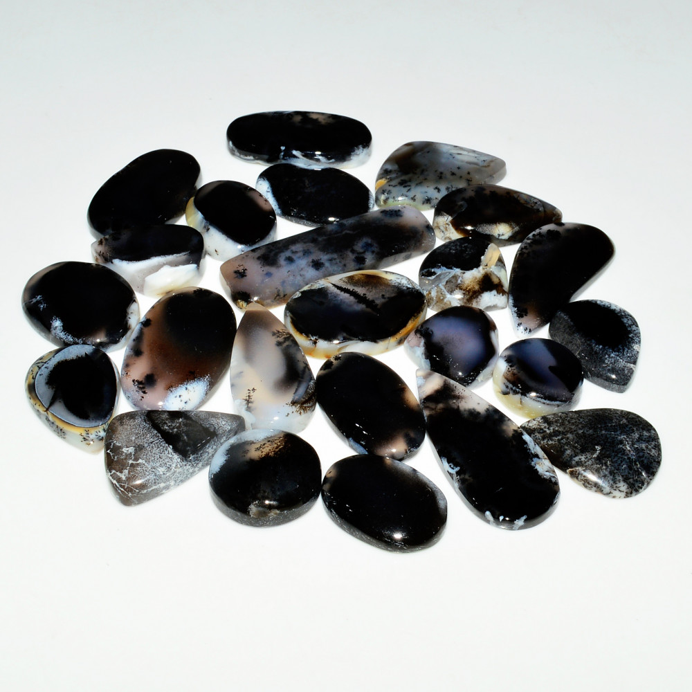 Image of 24 Piece281CtsNatural Dendrite Agate Cabochon Gemstone lot 33X8  11X11mm #19226