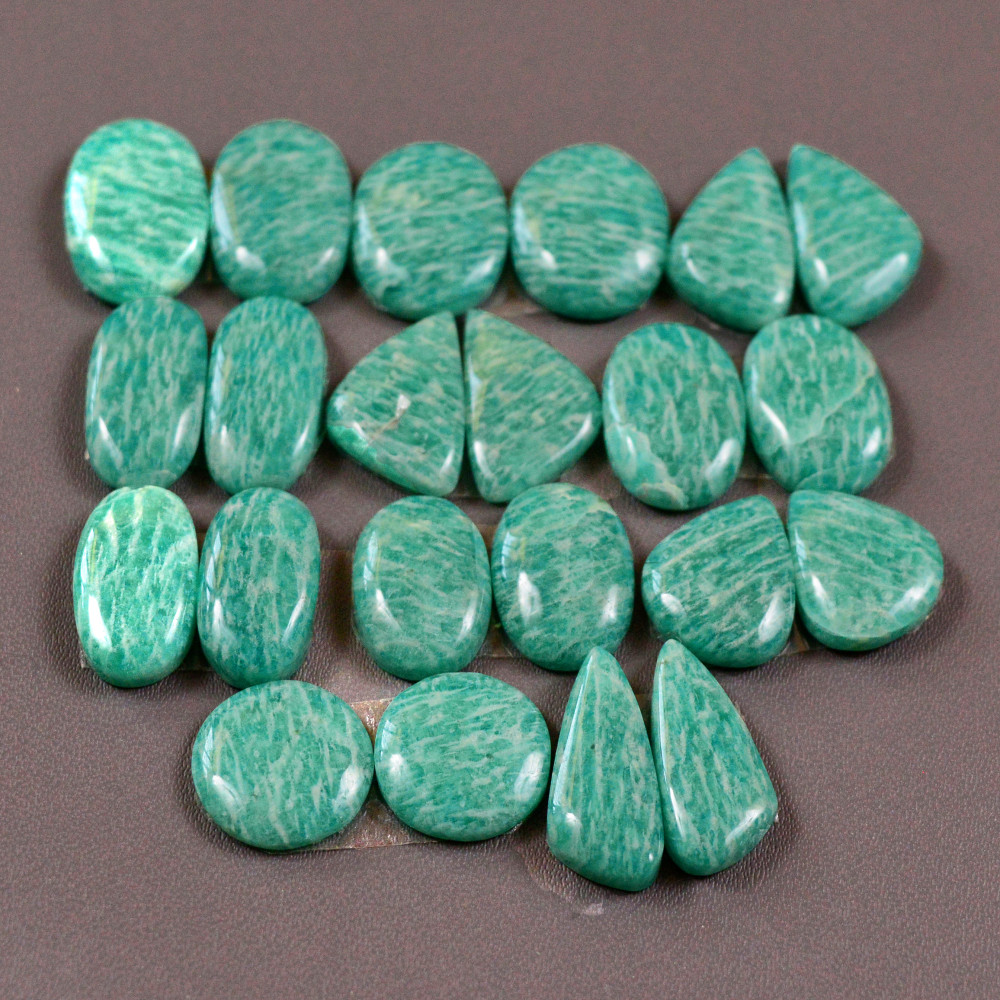 Image of 11 Pair 147Cts Natural Amazonite Cabochons Pair Gemstone Lot Mixed Shape Stones Wholesale Jewelry Making Supply 15x10 10x10mm #19421