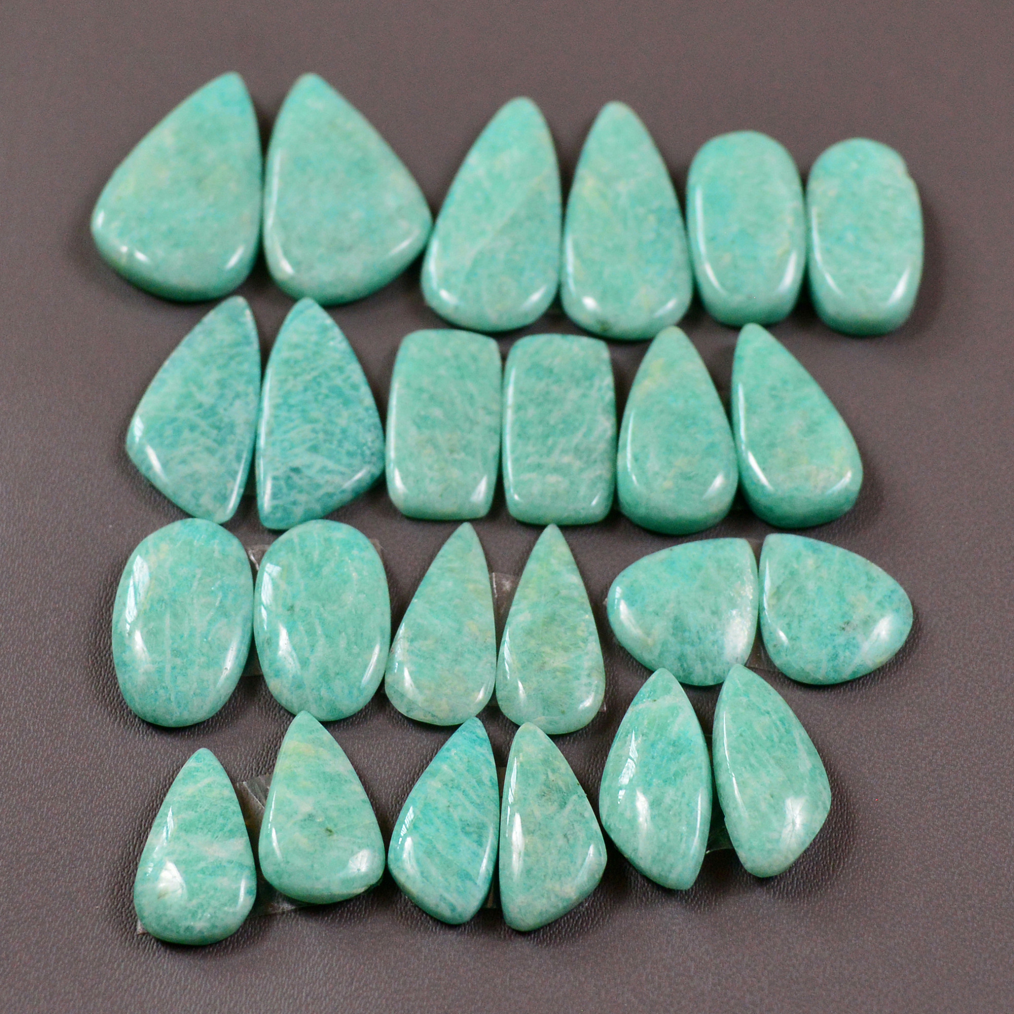 12 Pair 161Cts Natural Amazonite Cabochons Pair Gemstone Lot Mixed Shape Stones Wholesale Jewelry Making Supply 25x10 11x10mm 19441