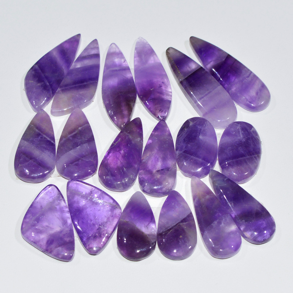 Image of 9 Pair 147 Cts Natural Purple Amethyst Cabochon Pair Loose Gemstone Wholesale Lot Jewelry Making 28x7 15x9mm #19501
