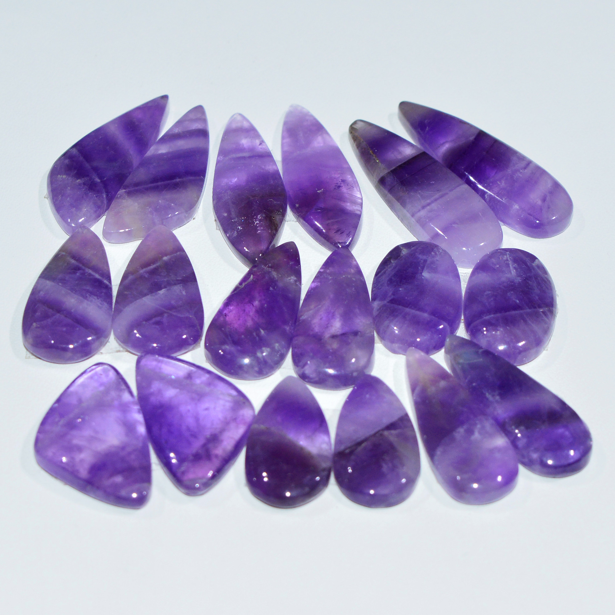 9 Pair 147 Cts Natural Purple Amethyst Cabochon Pair Loose Gemstone Wholesale Lot Jewelry Making 28x7 15x9mm 19501