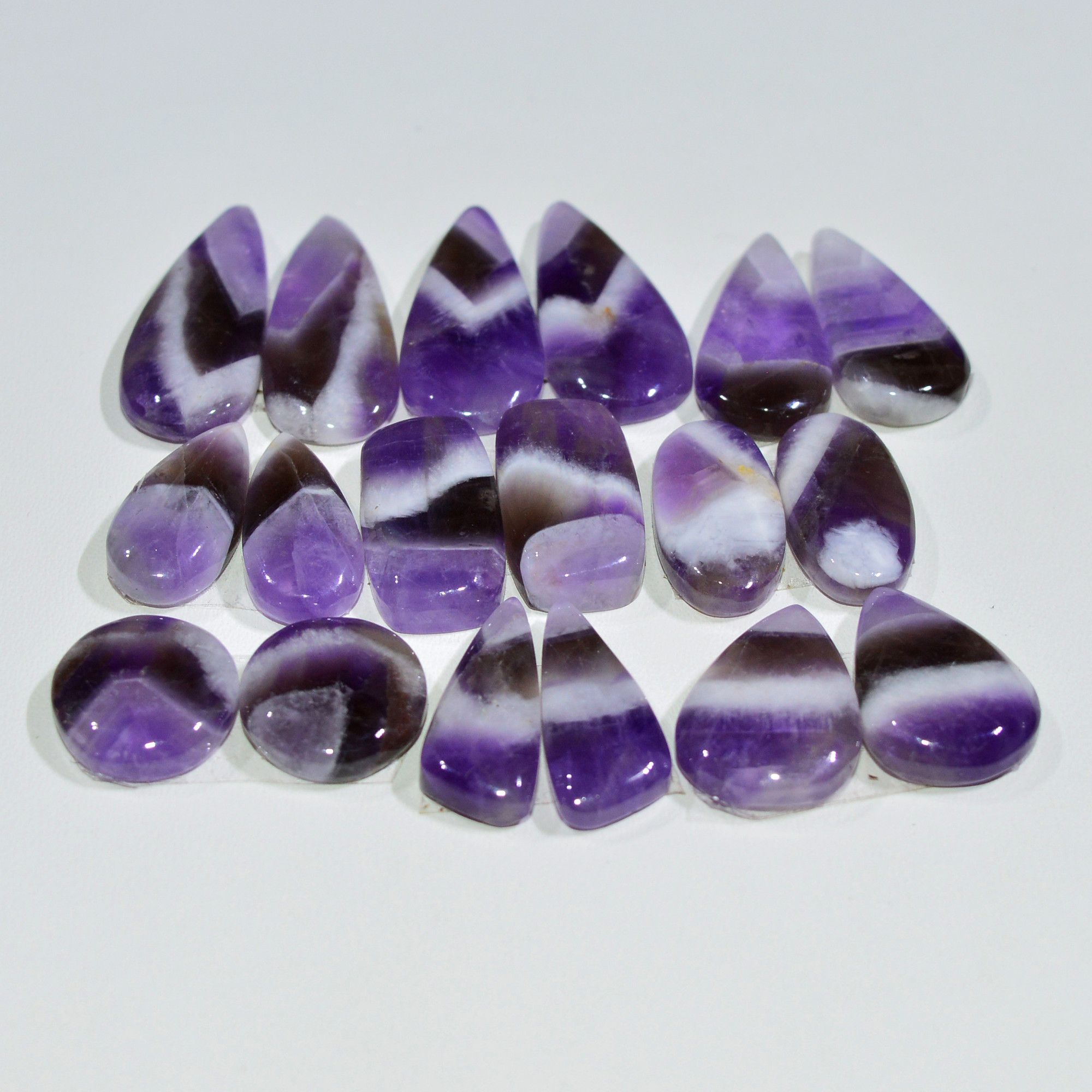 9 Pair 116 Cts Natural Purple Amethyst Cabochon Pair Loose Gemstone Wholesale Lot Jewelry Making 20x8 9x9mm 19508