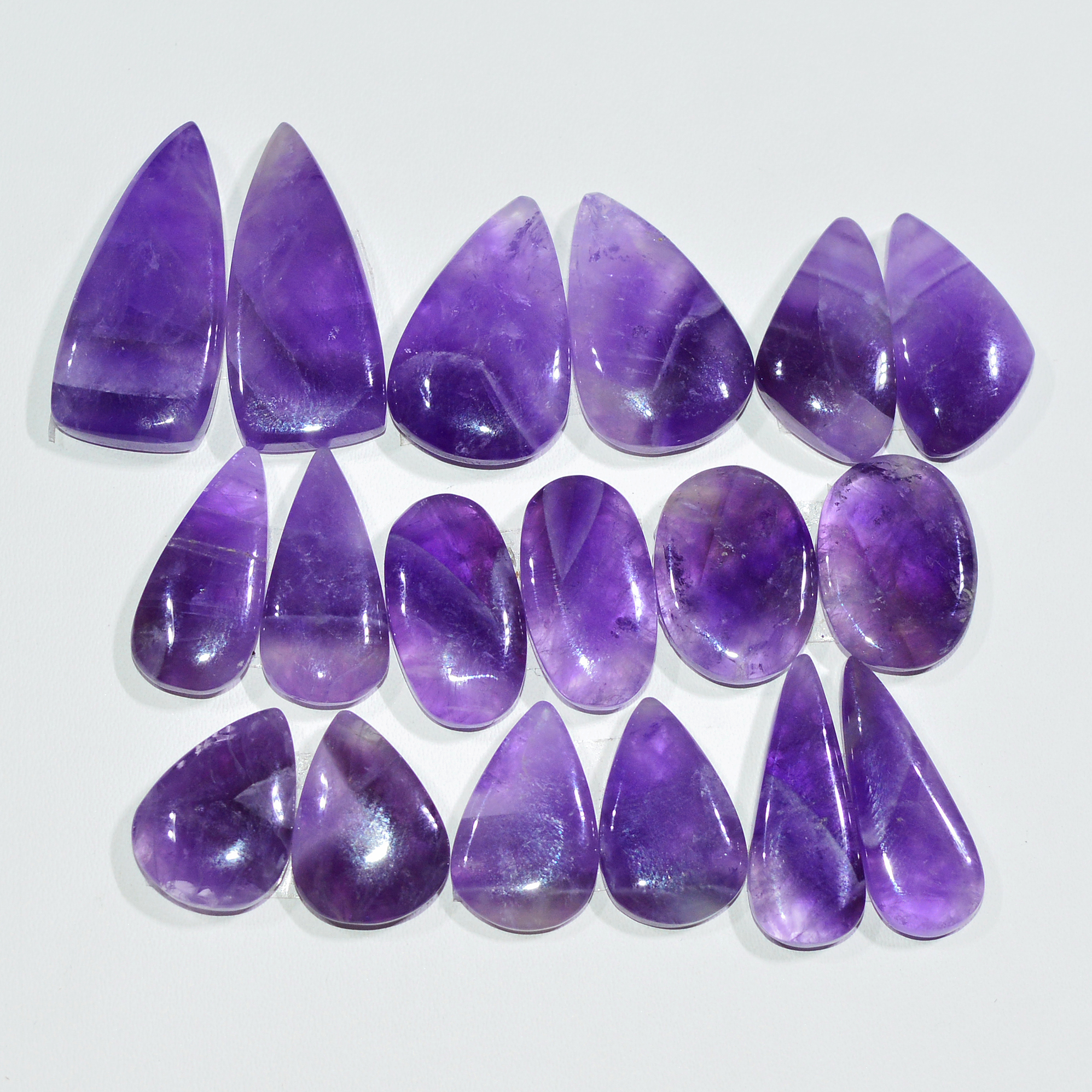 9 Pair 165 Cts Natural Purple Amethyst Cabochon Pair Loose Gemstone Wholesale Lot Jewelry Making 25x10 14x9mm 19511