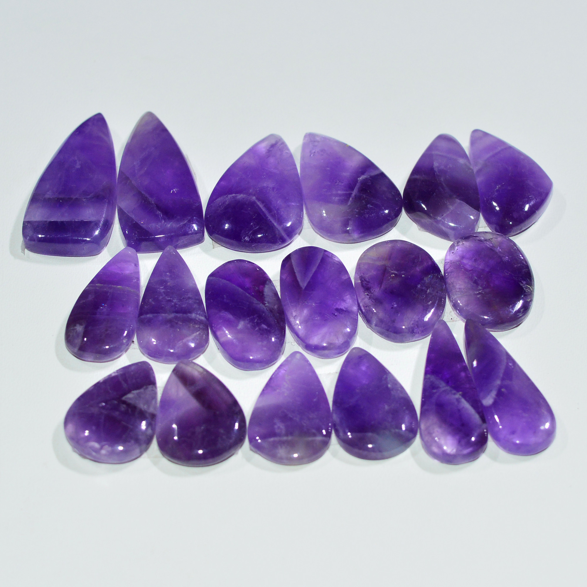 9 Pair 165 Cts Natural Purple Amethyst Cabochon Pair Loose Gemstone Wholesale Lot Jewelry Making 25x10 14x9mm 19511