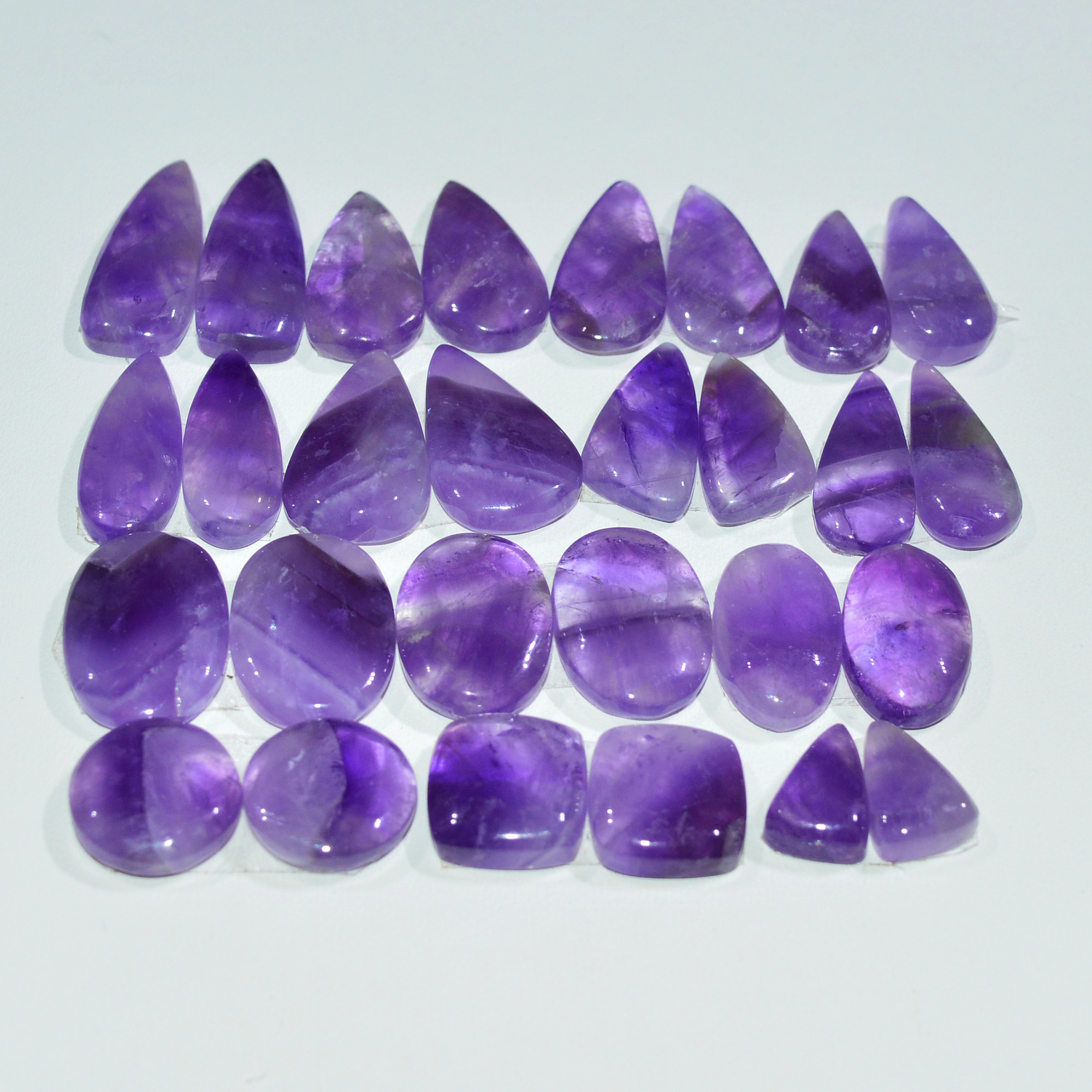 14 Pair 161 Cts Natural Purple Amethyst Cabochon Pair Loose Gemstone Wholesale Lot Jewelry Making 20x5 8x4mm 19518