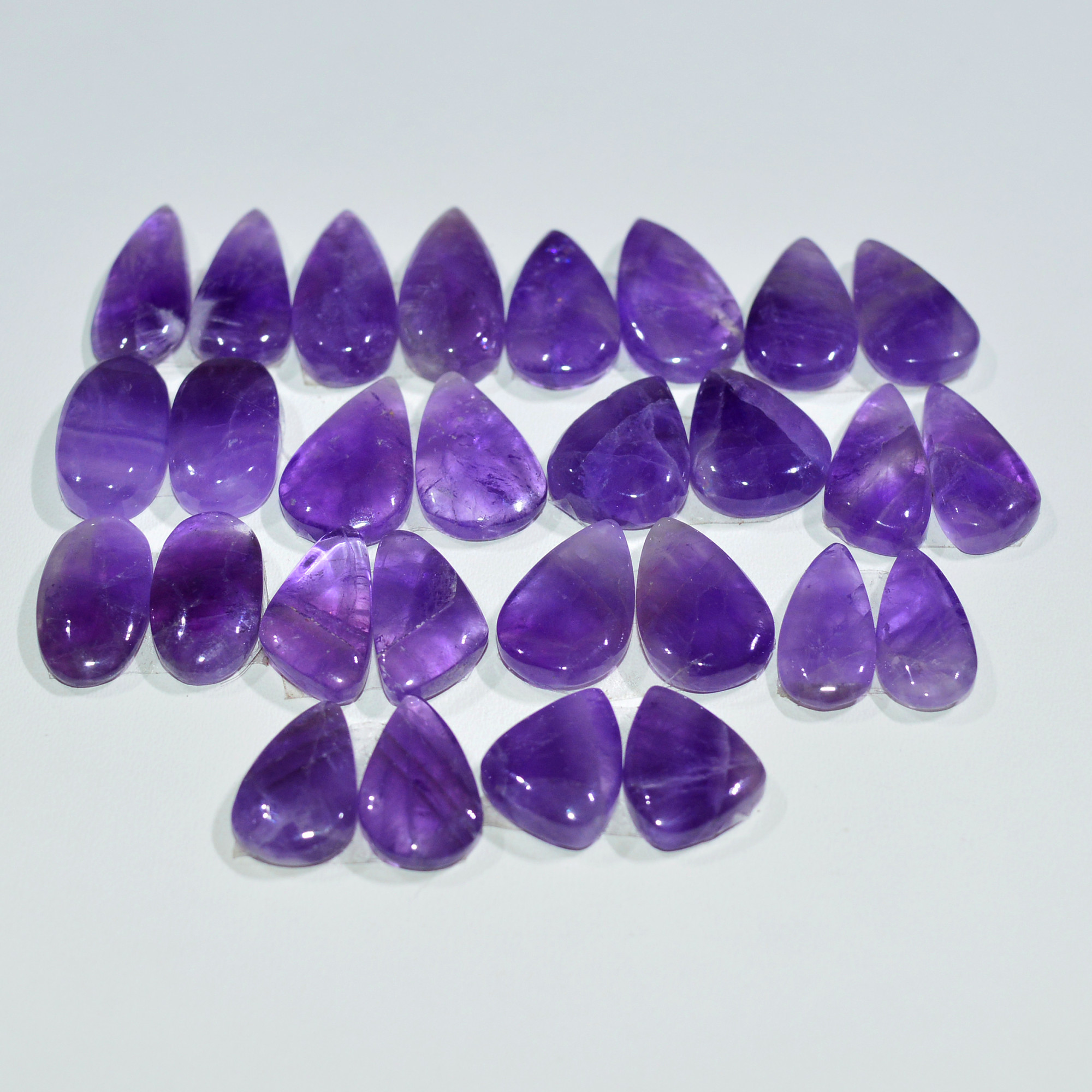 14 Pair 140 Cts Natural Purple Amethyst Cabochon Pair Loose Gemstone Wholesale Lot Jewelry Making 16x5 11x6mm 19521