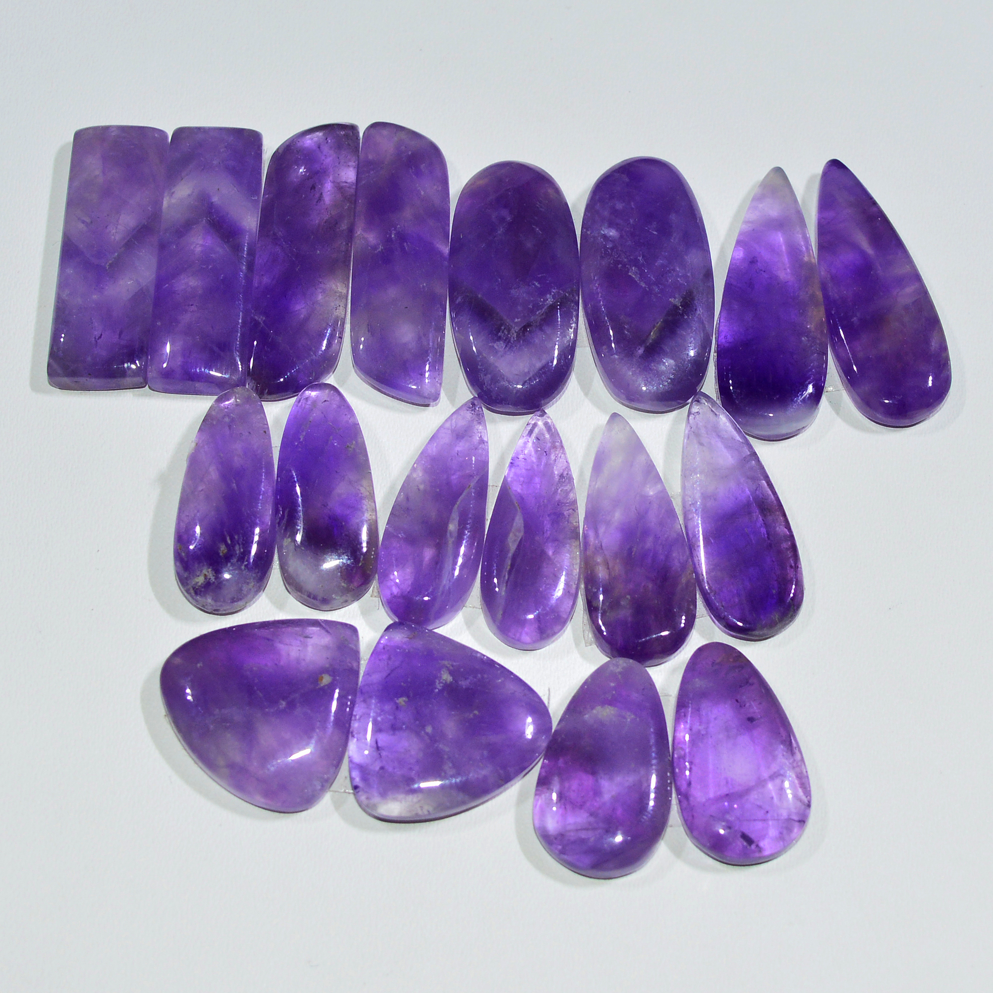 9 Pair 167 Cts Natural Purple Amethyst Cabochon Pair Loose Gemstone Wholesale Lot Jewelry Making 25x5 14x14mm 19528
