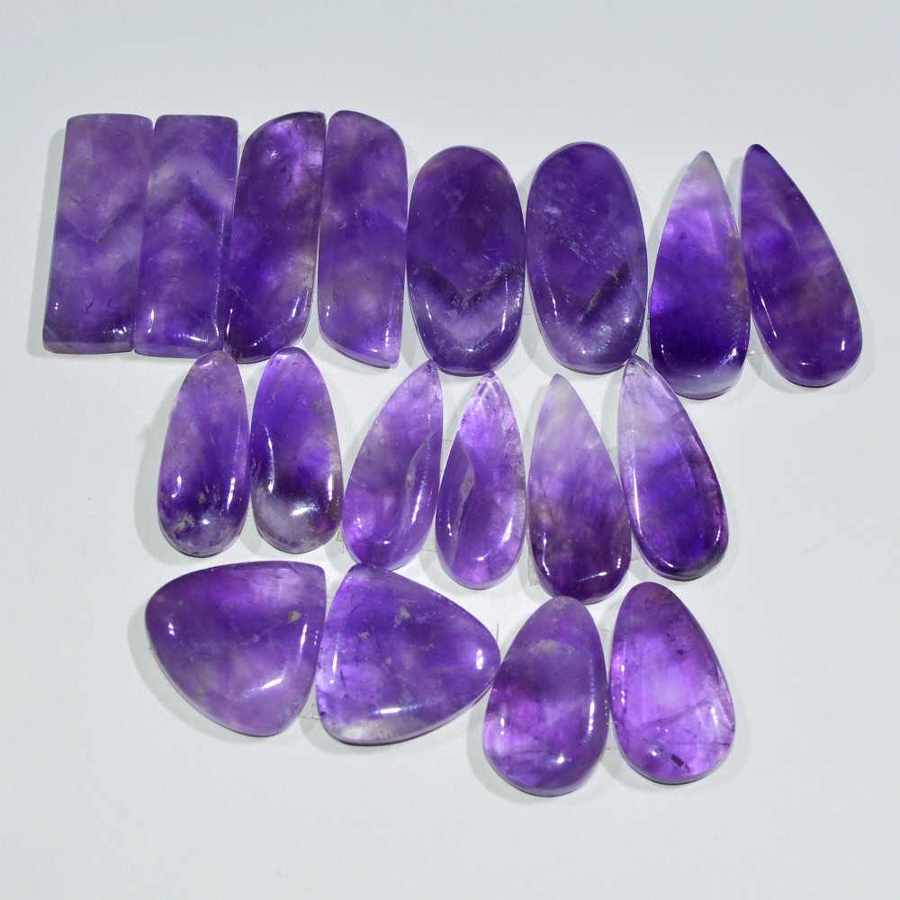 Image of 9 Pair 167 Cts Natural Purple Amethyst Cabochon Pair Loose Gemstone Wholesale Lot Jewelry Making 25x5 14x14mm #19528