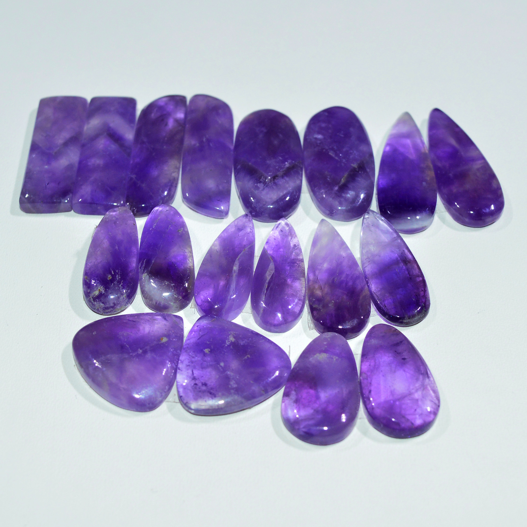 9 Pair 167 Cts Natural Purple Amethyst Cabochon Pair Loose Gemstone Wholesale Lot Jewelry Making 25x5 14x14mm 19528