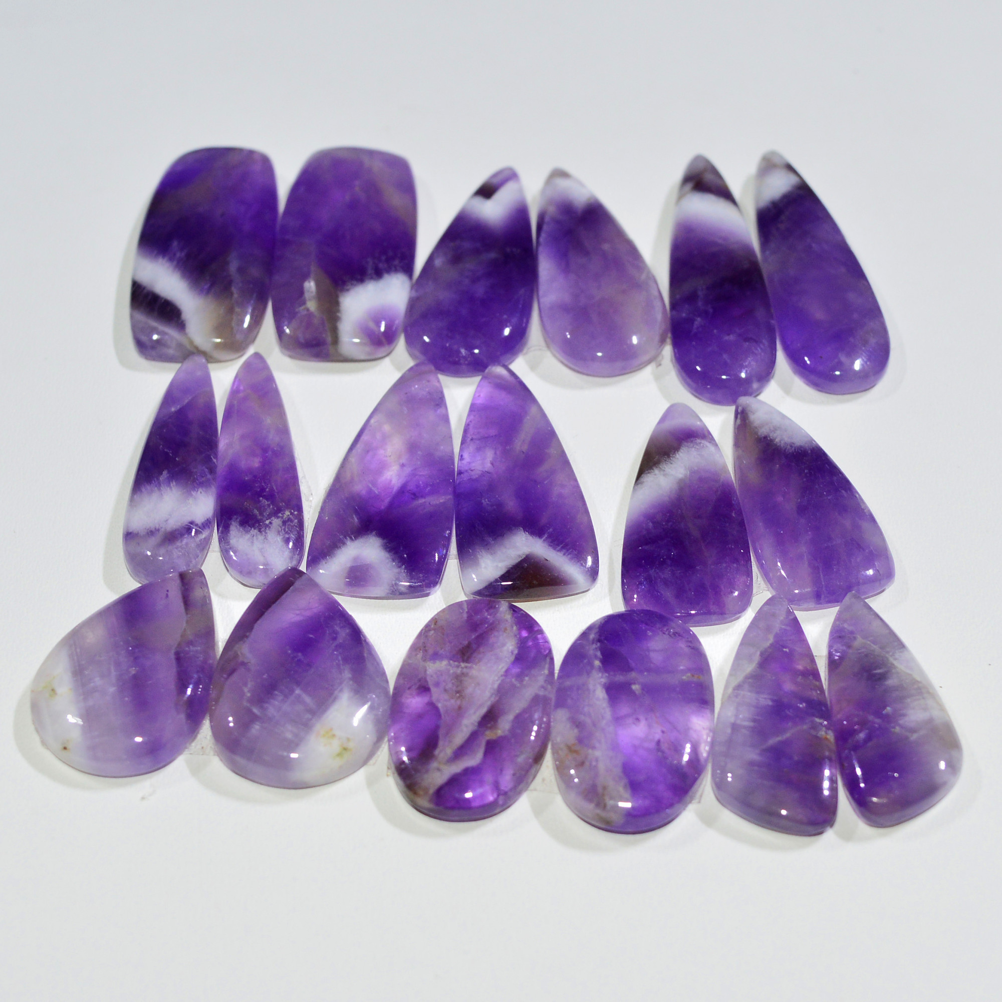 9 Pair 194 Cts Natural Purple Amethyst Cabochon Pair Loose Gemstone Wholesale Lot Jewelry Making 25x10 18x12mm 19531
