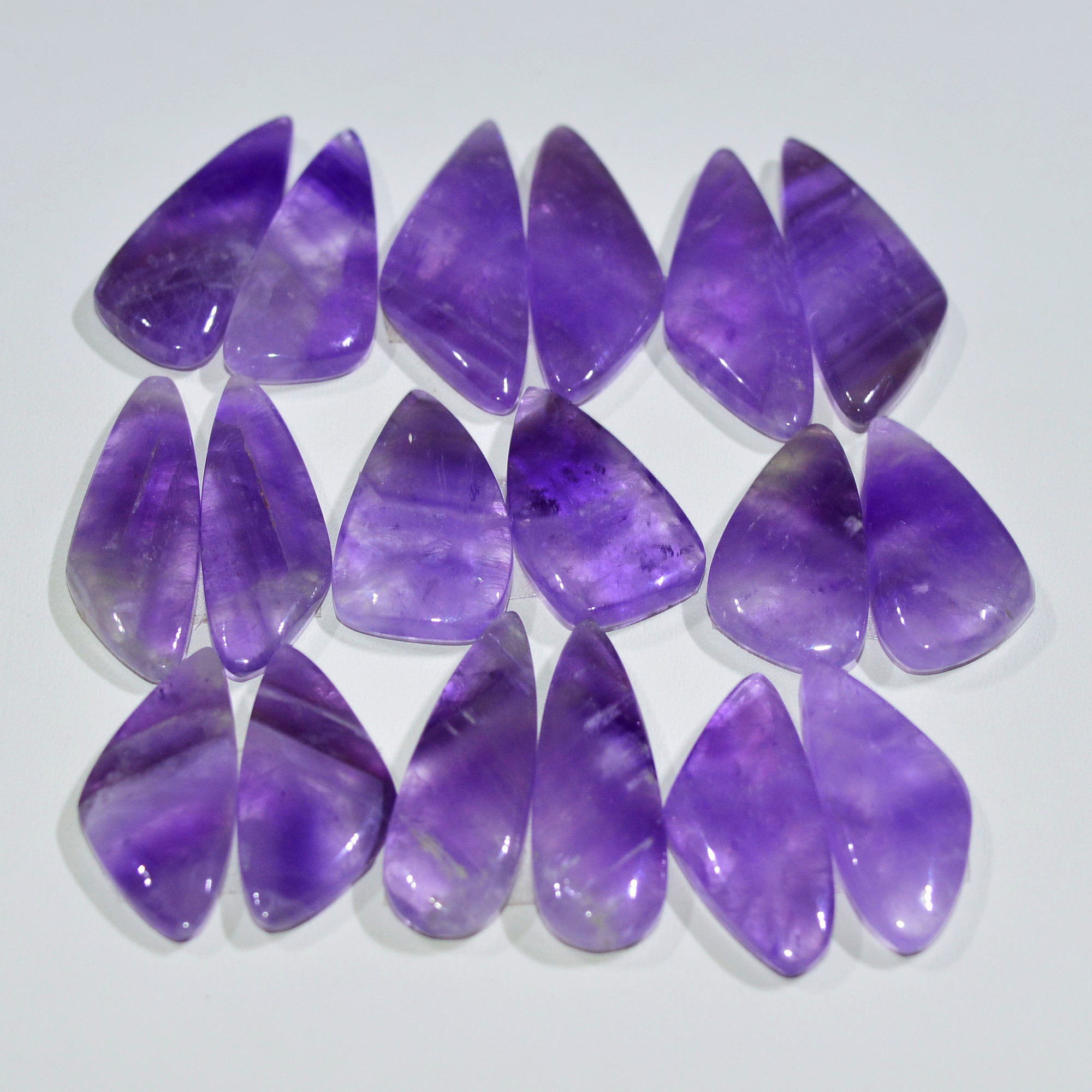 9 Pair 167 Cts Natural Purple Amethyst Cabochon Pair Loose Gemstone Wholesale Lot Jewelry Making 30x9 20x8mm 19532