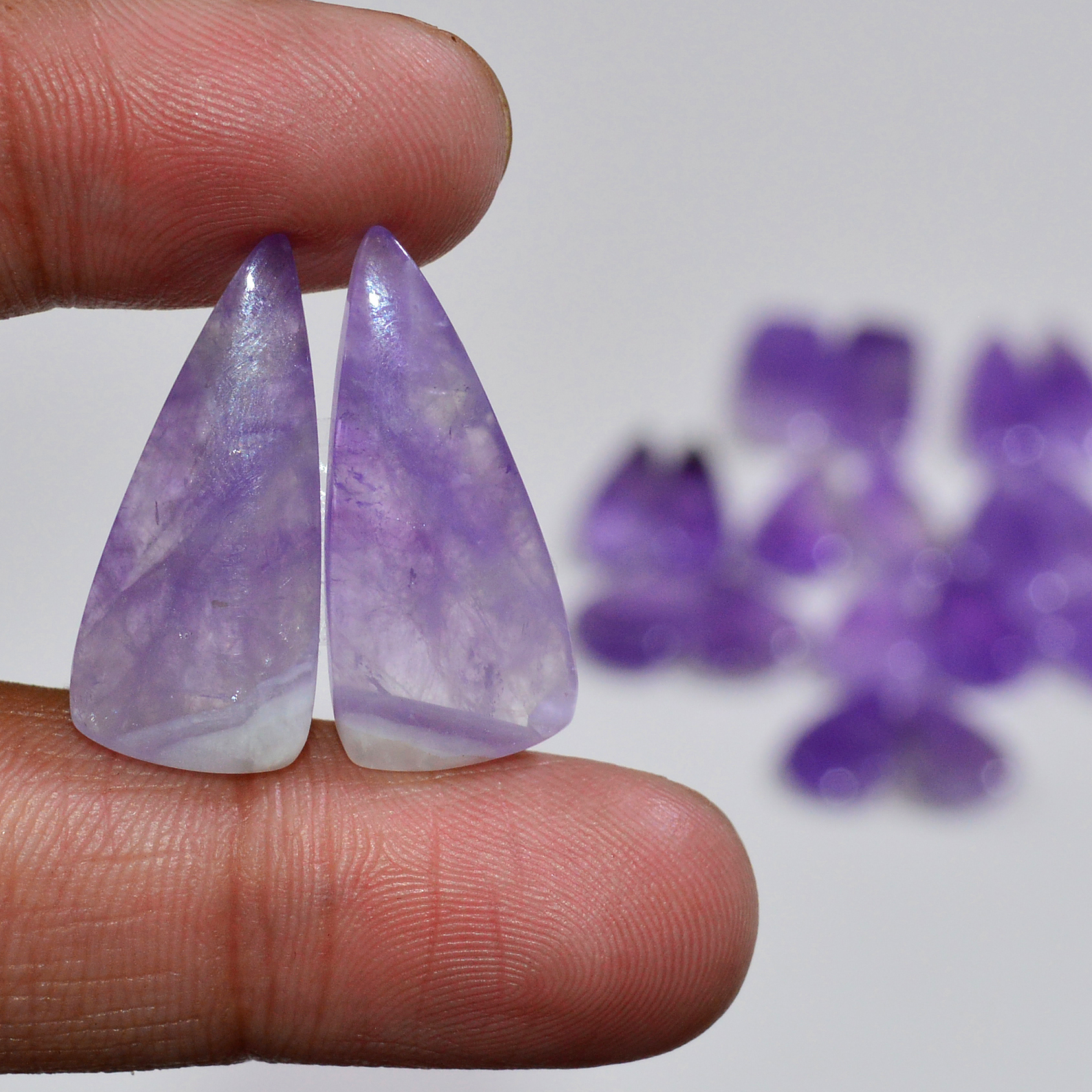 12 Pair 180 Cts Natural Purple Amethyst Cabochon Pair Loose Gemstone Wholesale Lot Jewelry Making 20x9 13x10mm 19536