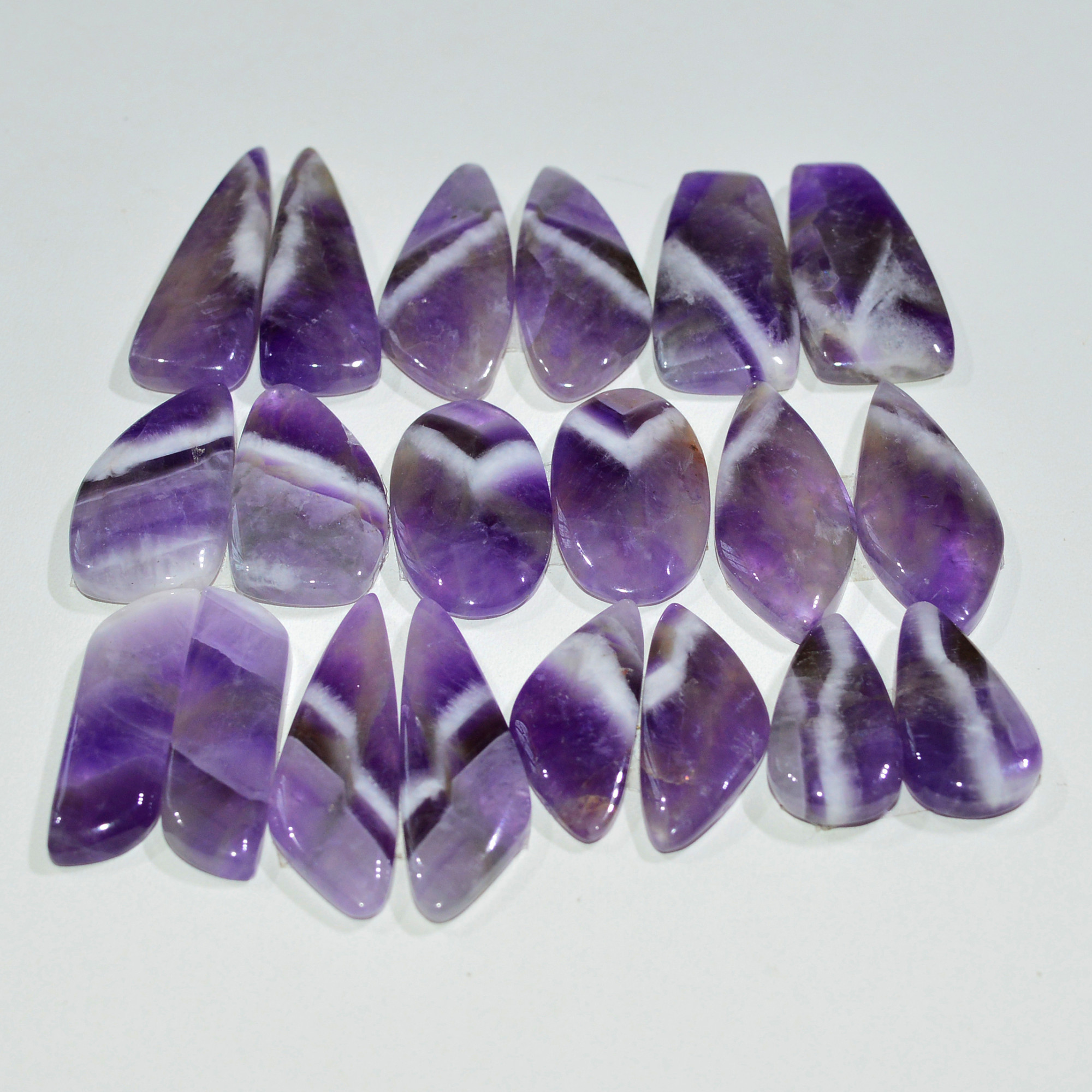 10 Pair 205 Cts Natural Purple Amethyst Cabochon Pair Loose Gemstone Wholesale Lot Jewelry Making 30x8 18x8mm 19537