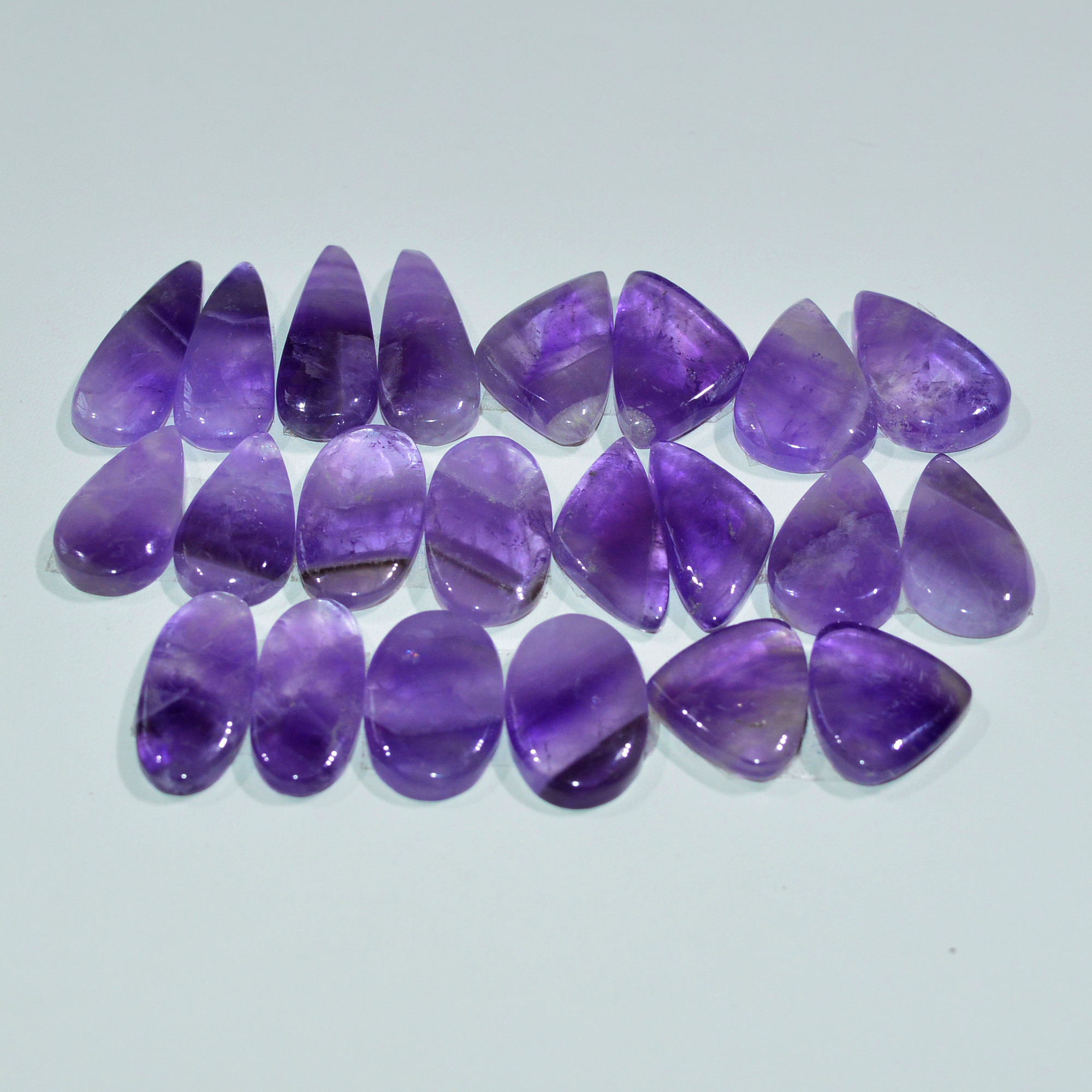 11 Pair 141 Cts Natural Purple Amethyst Cabochon Pair Loose Gemstone Wholesale Lot Jewelry Making 21x5 11x9mm 19538