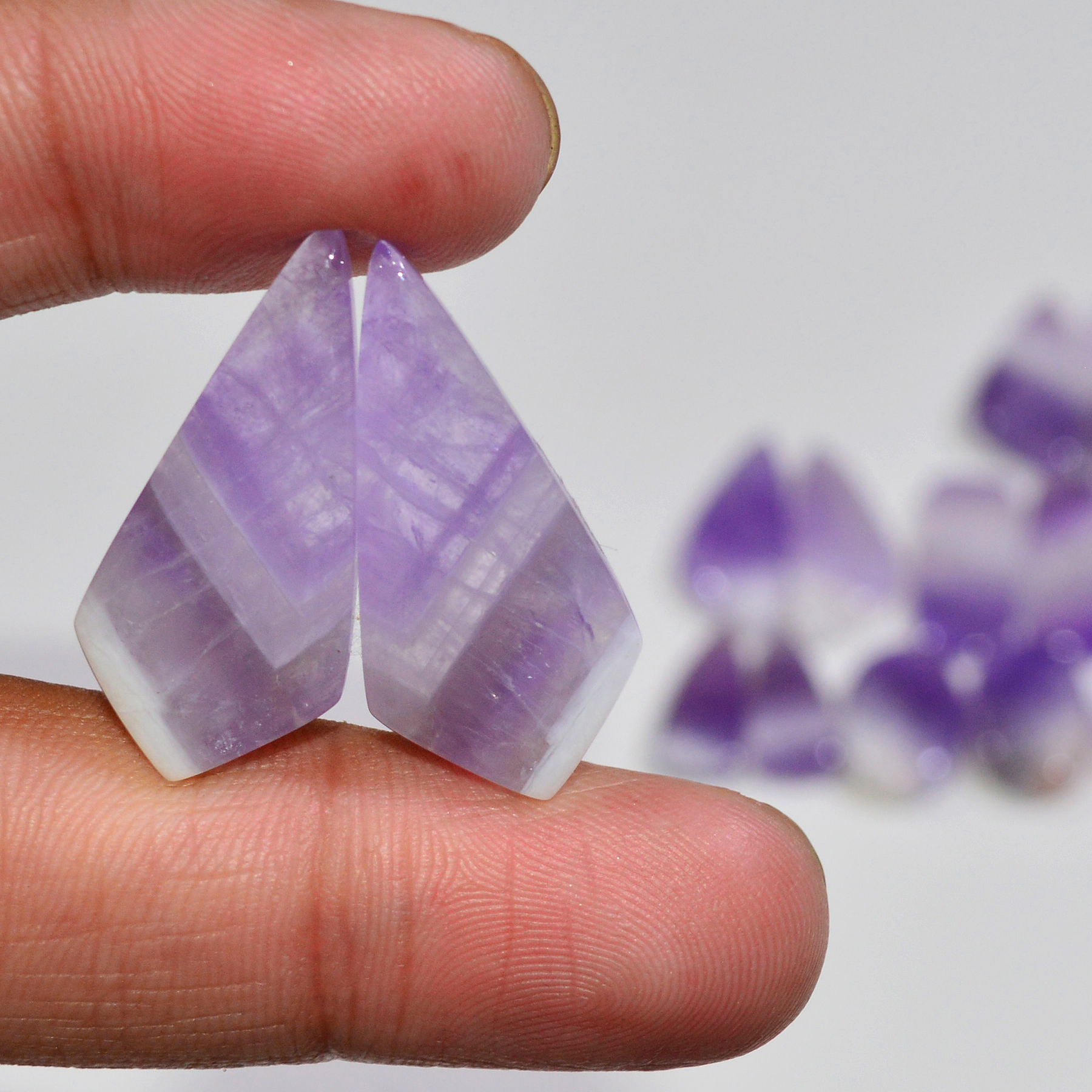 11 Pair 178 Cts Natural Purple Amethyst Cabochon Pair Loose Gemstone Wholesale Lot Jewelry Making 25x10 16x5mm 19539