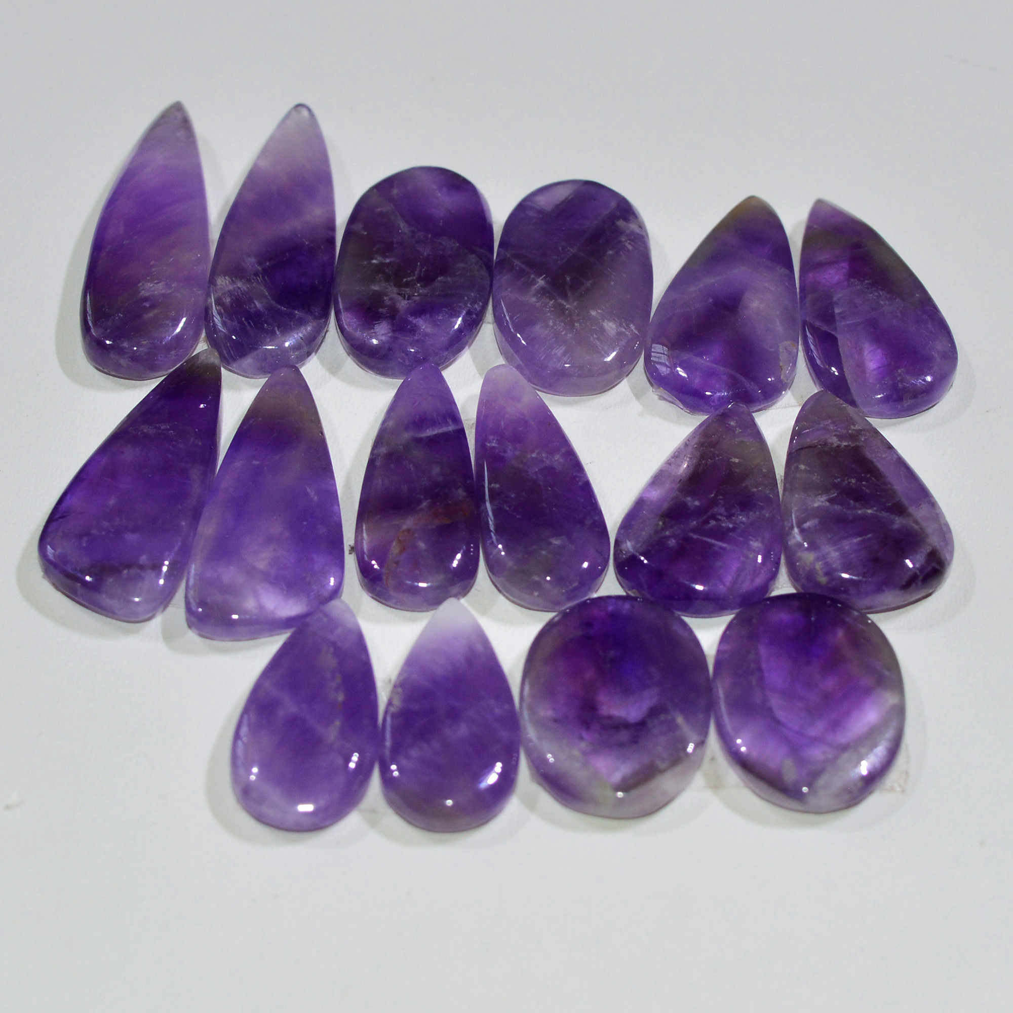 8 Pair 147 Cts Natural Purple Amethyst Cabochon Pair Loose Gemstone Wholesale Lot Jewelry Making 27x7 15x10mm 19540