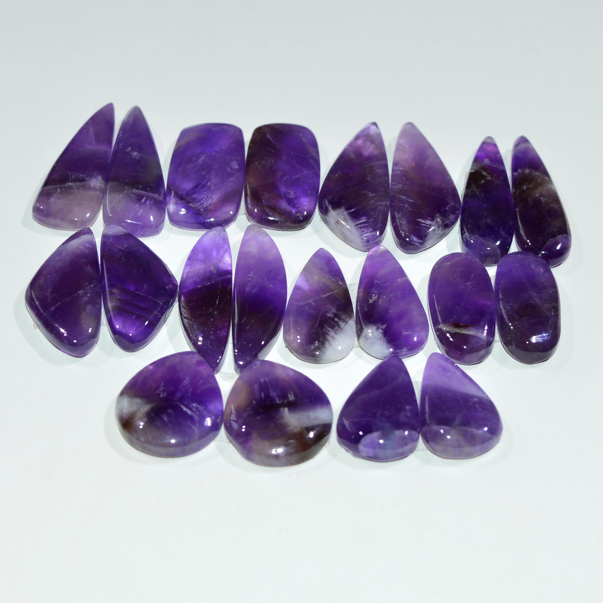 10 Pair 167 Cts Natural Purple Amethyst Cabochon Pair Loose Gemstone Wholesale Lot Jewelry Making 25x6 14x9mm 19541
