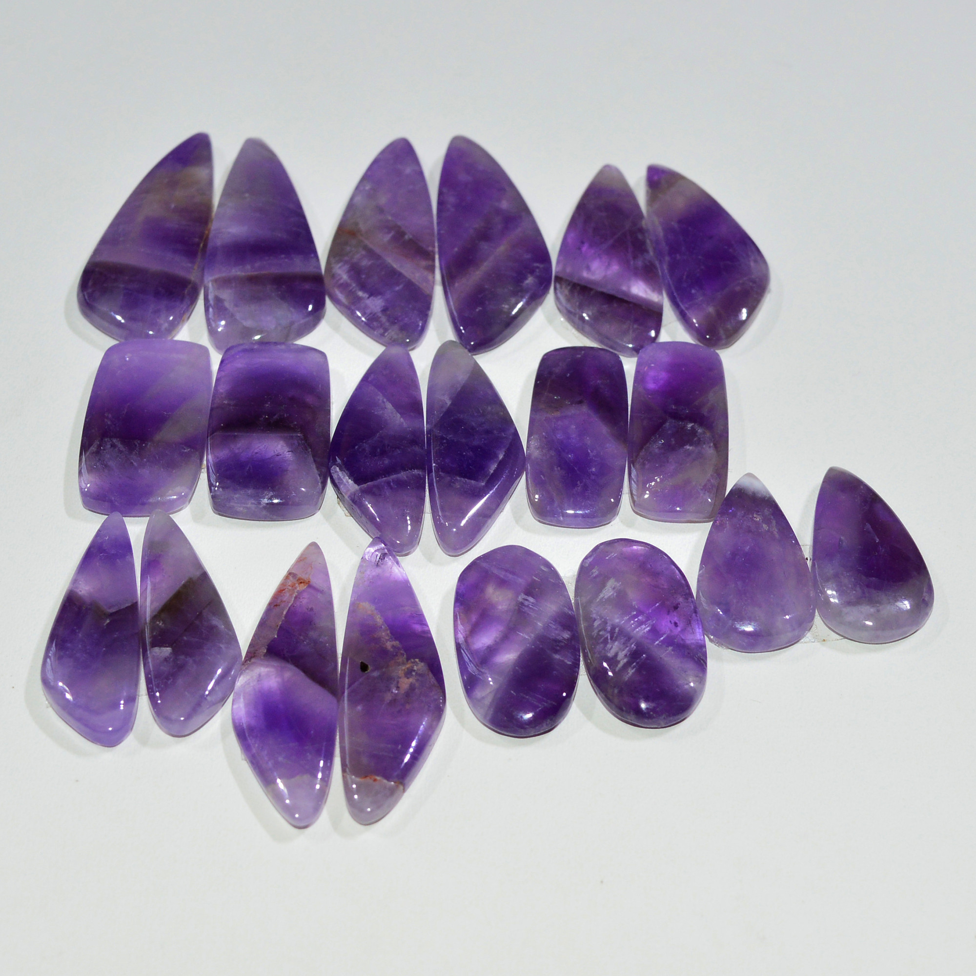 10 Pair 211 Cts Natural Purple Amethyst Cabochon Pair Loose Gemstone Wholesale Lot Jewelry Making 30x10 19x9mm 19542