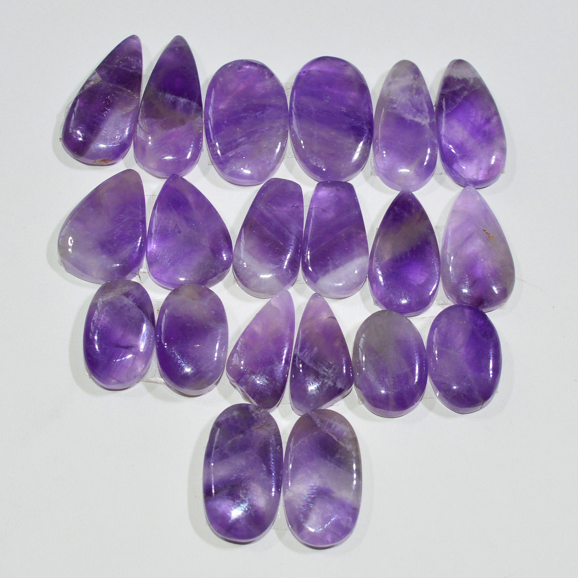 10 Pair 137 Cts Natural Purple Amethyst Cabochon Pair Loose Gemstone Wholesale Lot Jewelry Making 18x8 12x8mm 19550