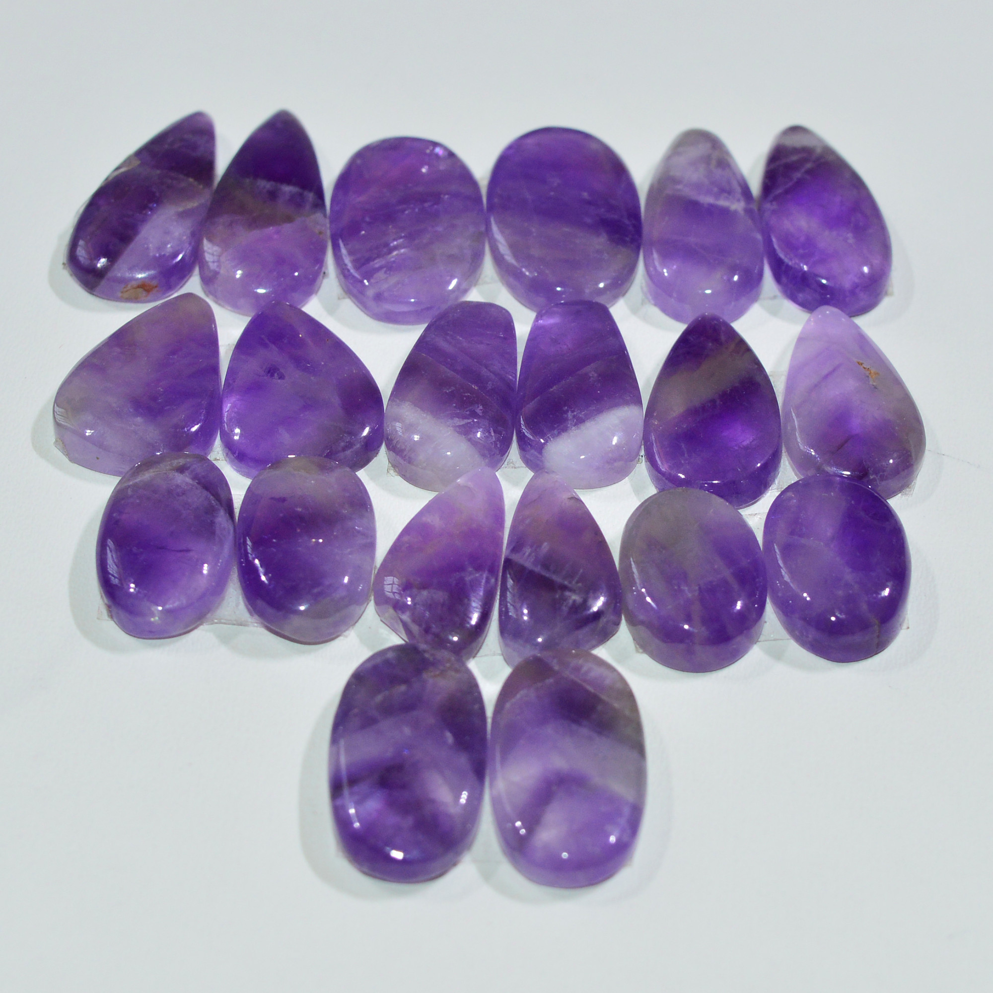 10 Pair 137 Cts Natural Purple Amethyst Cabochon Pair Loose Gemstone Wholesale Lot Jewelry Making 18x8 12x8mm 19550