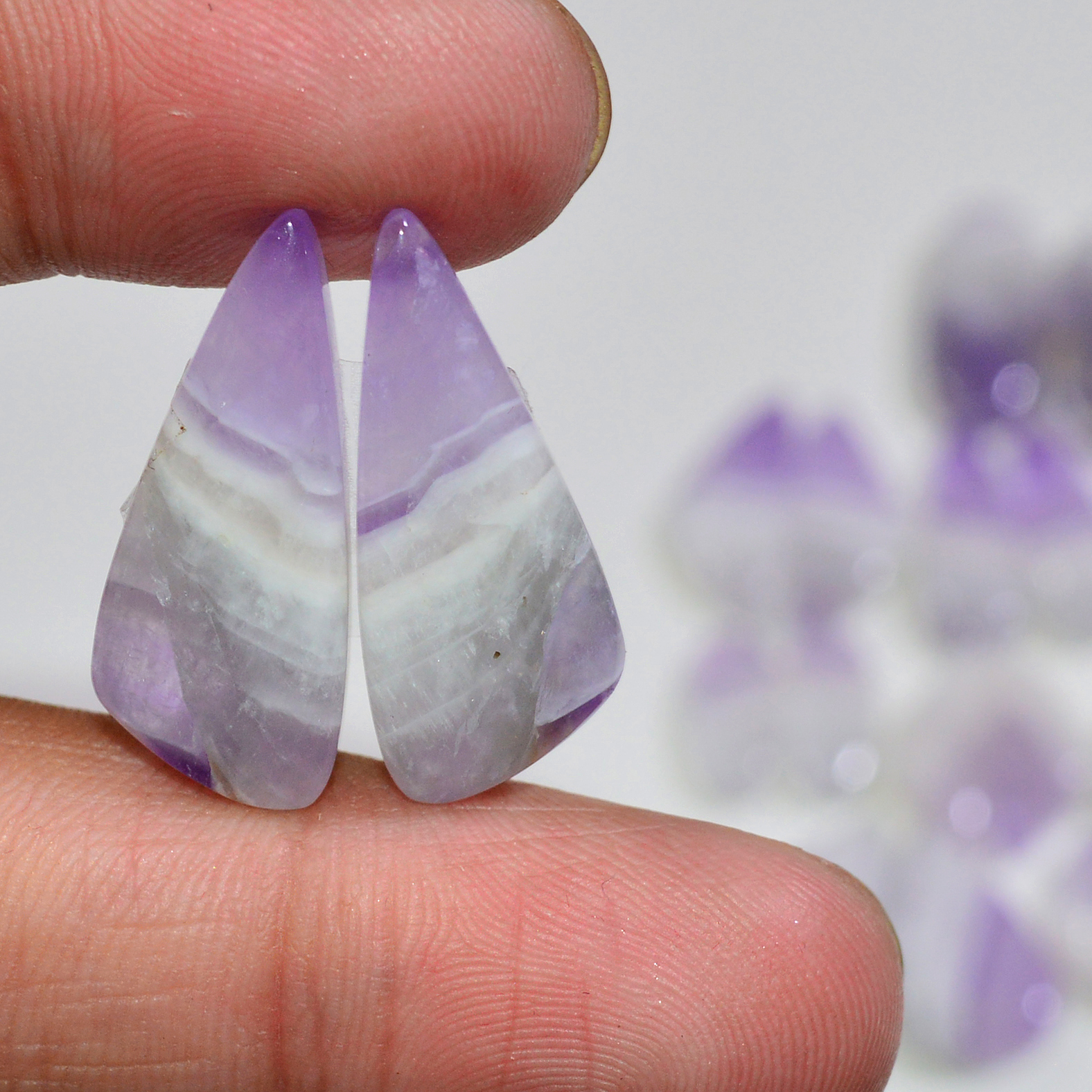 12 Pair 180 Cts Natural Purple Amethyst Cabochon Pair Loose Gemstone Wholesale Lot Jewelry Making 20x8 11x6mm 19554